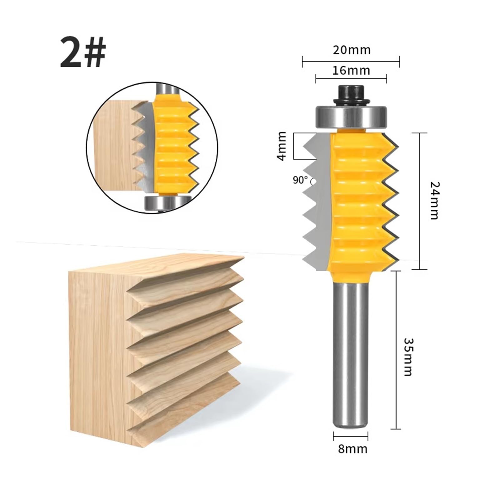 1 Szt. 8mm Trzpień Podniesiony Panel "V" Końcówki Łączące Połączenie Palcowe Frez Do Klejenia Drewna Stolarka Stożkowa(8x20x24)