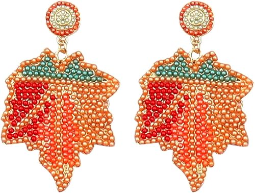 Miniatura 6 de Hying Fall Earrings Thanksgiving Beaded Dangle Earrings Autumn Give Thanks Fashion Jewelry Holiday Gift Earrings for Women