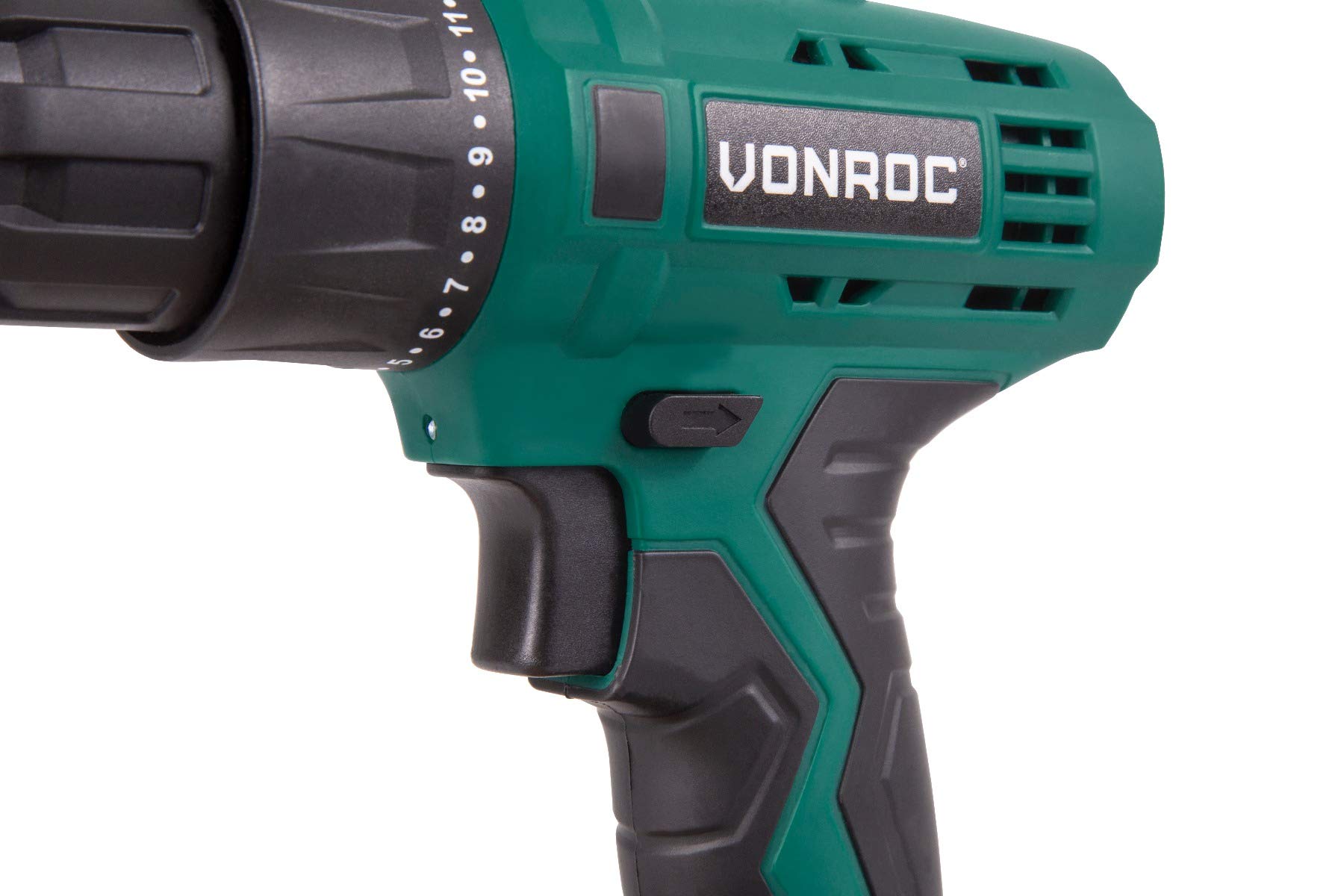 VONROC Wiertarko-wkrętarka akumulatorowa 12 V – w stabilnej walizce aluminiowej z 46 akcesoriami, 2 akumulatorami i ładowarką