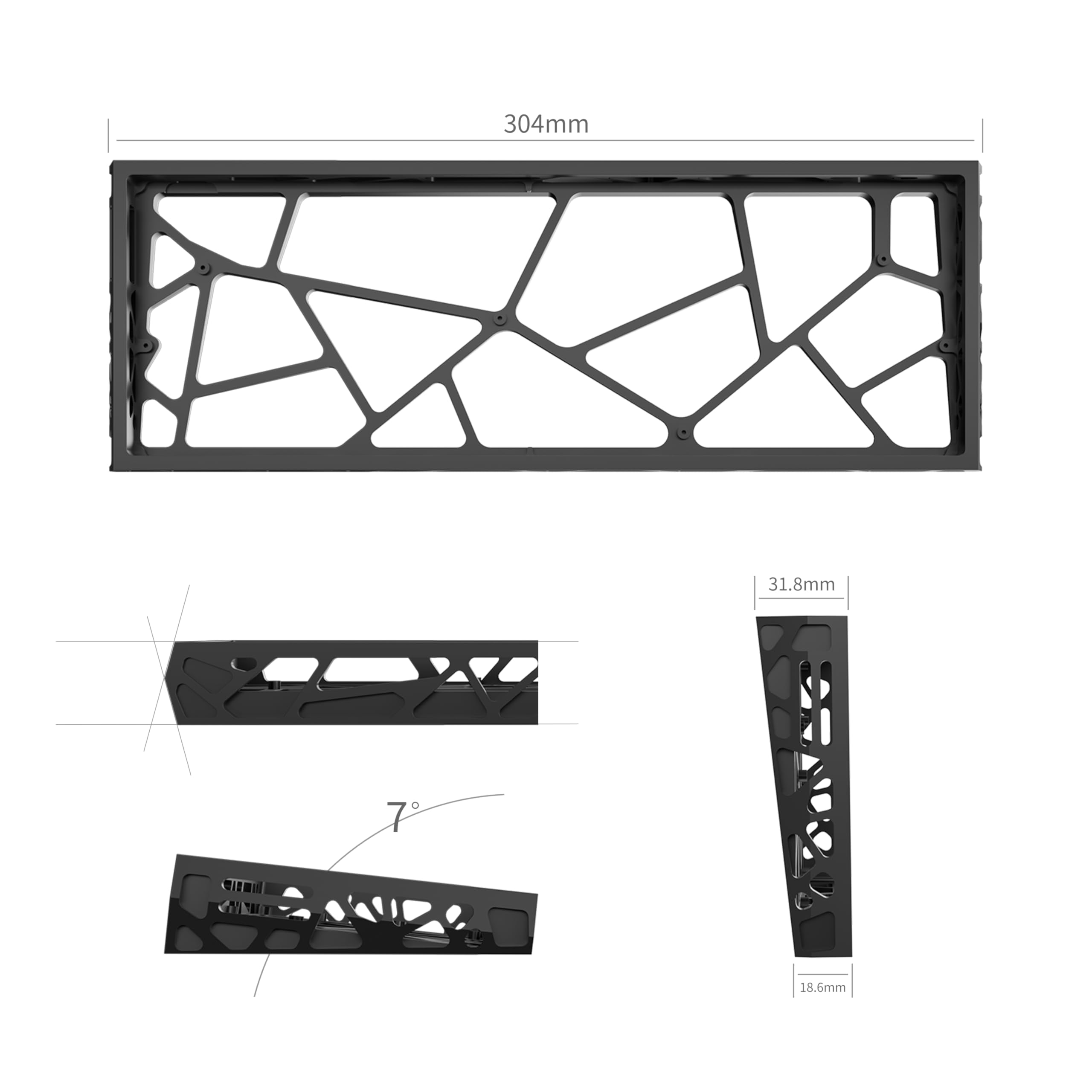 kutethy KY60 Wydrążona aluminiowa obudowa na klawiaturę, 60% obudowa klawiatury mechanicznej, niestandardowa klawiatura barebones kompatybilna z Wooting60 Mad60 Win60 GH60 60HE (czarna)