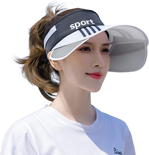 Miniatura 8 de Peicees Sombrero con visera ancha para mujer, gorra de protección solar para golf, tenis, playa, correr, senderismo, pesca, jardinería