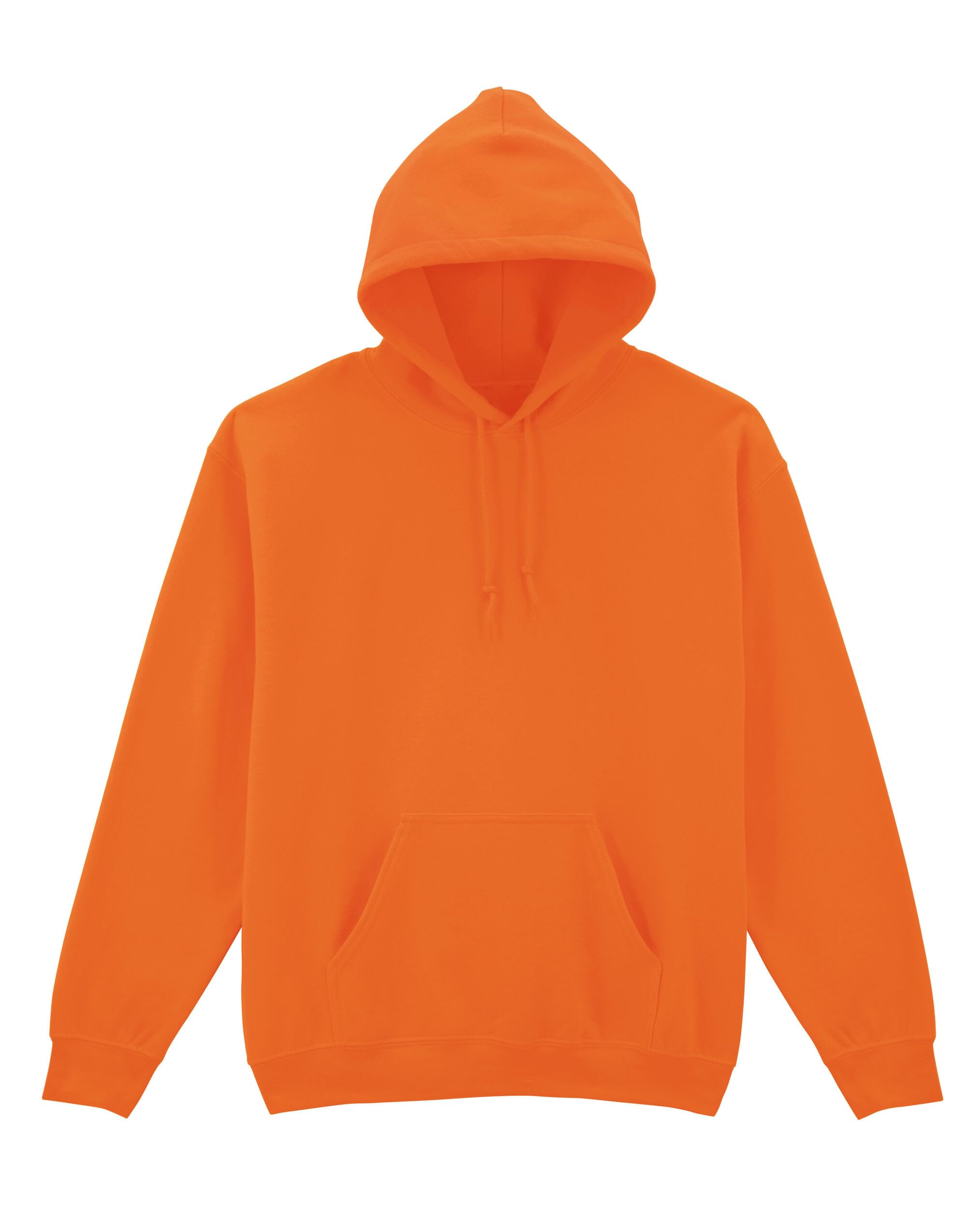 COOZO Men's Classic Hooded Sweatshirt – Safety Orange - M