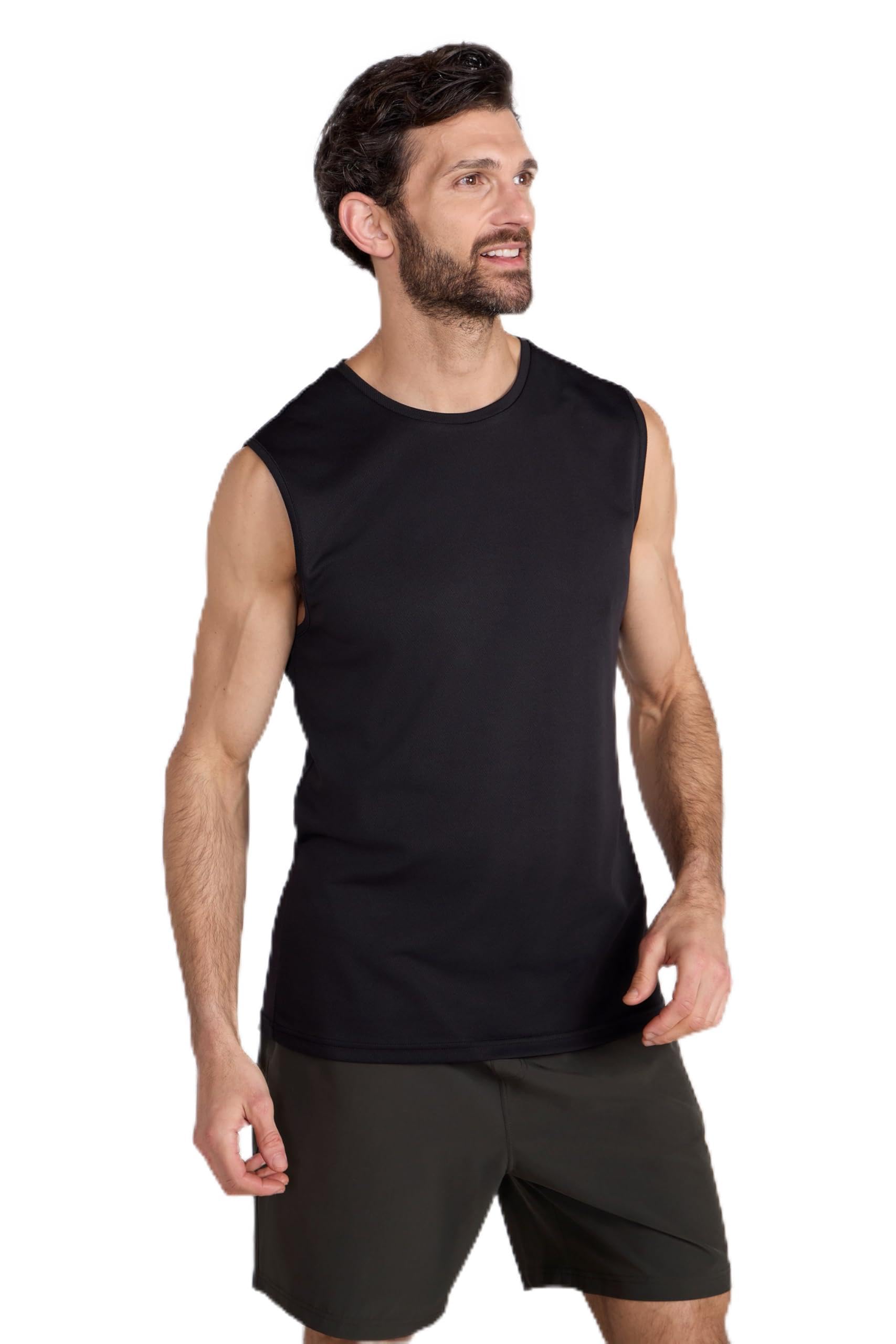 Mountain Warehouse Endurance Mens Tank - Lightweight Summer Top, Breathable Tank Top, Easy Care - Best for Beach, Walking, Holidays, Travelling, Camping Black XXL