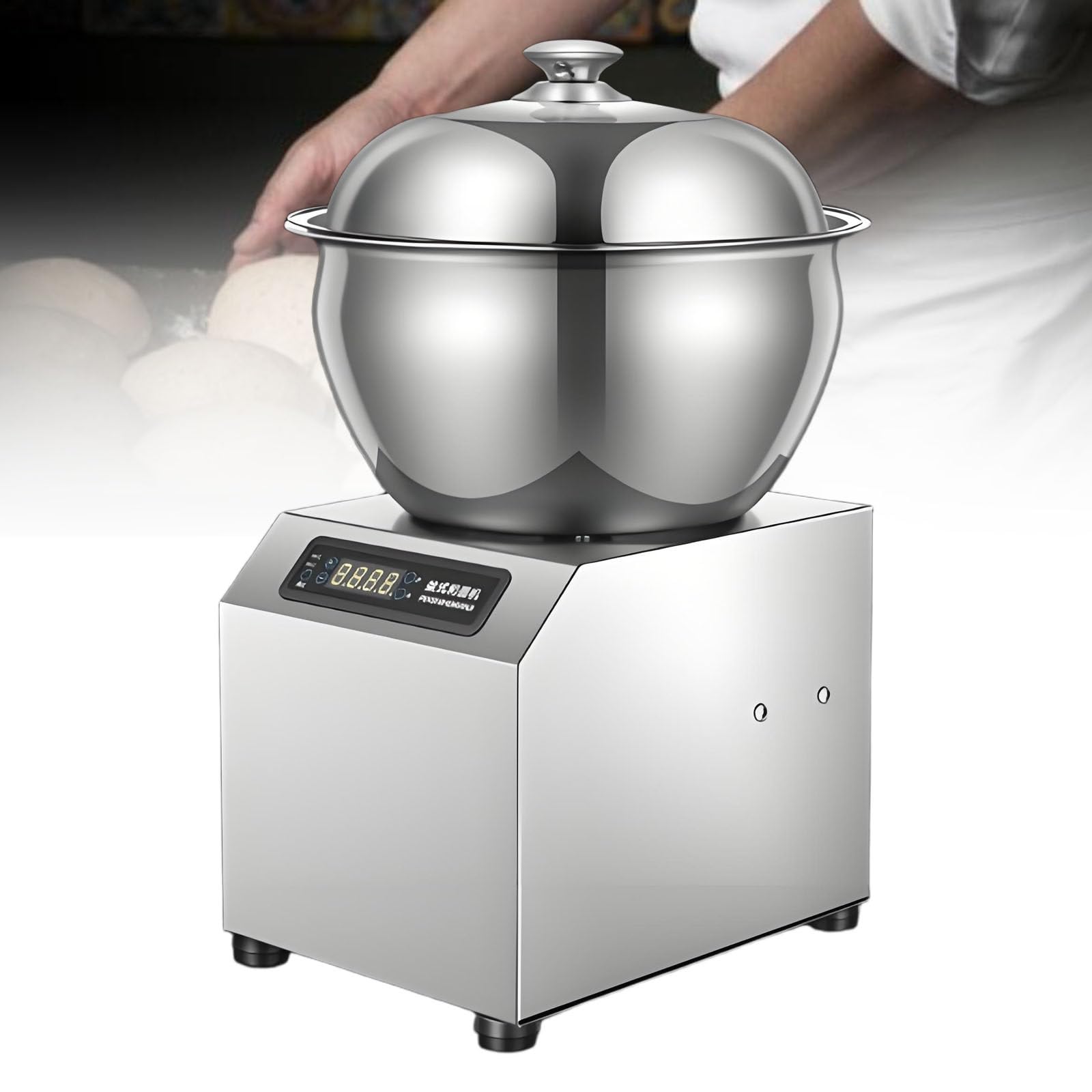 Impastatrice Commerciale con Doppia Rotazione Impastatrice, Ciotola in Acciaio Inox, Timer, Design Elettrico Spirale per Ristorante Panetteria Pizzeria