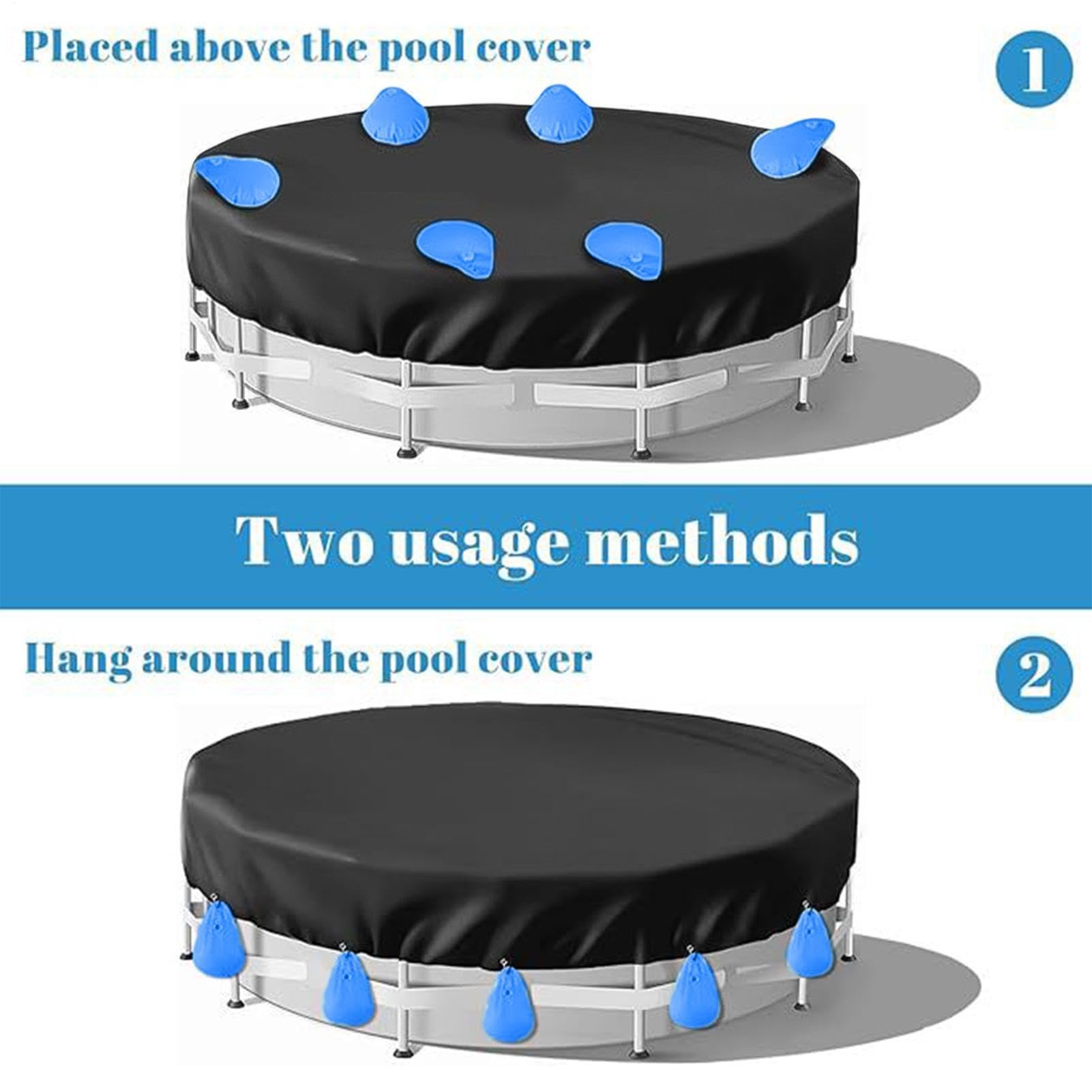 Pesas para cubierta de alberca, bolsas de agua gruesas resistentes | Anclajes de cubierta a prueba de fugas y viento | Accesorio duradero para piscina enterrada para bañera de hidromasaje