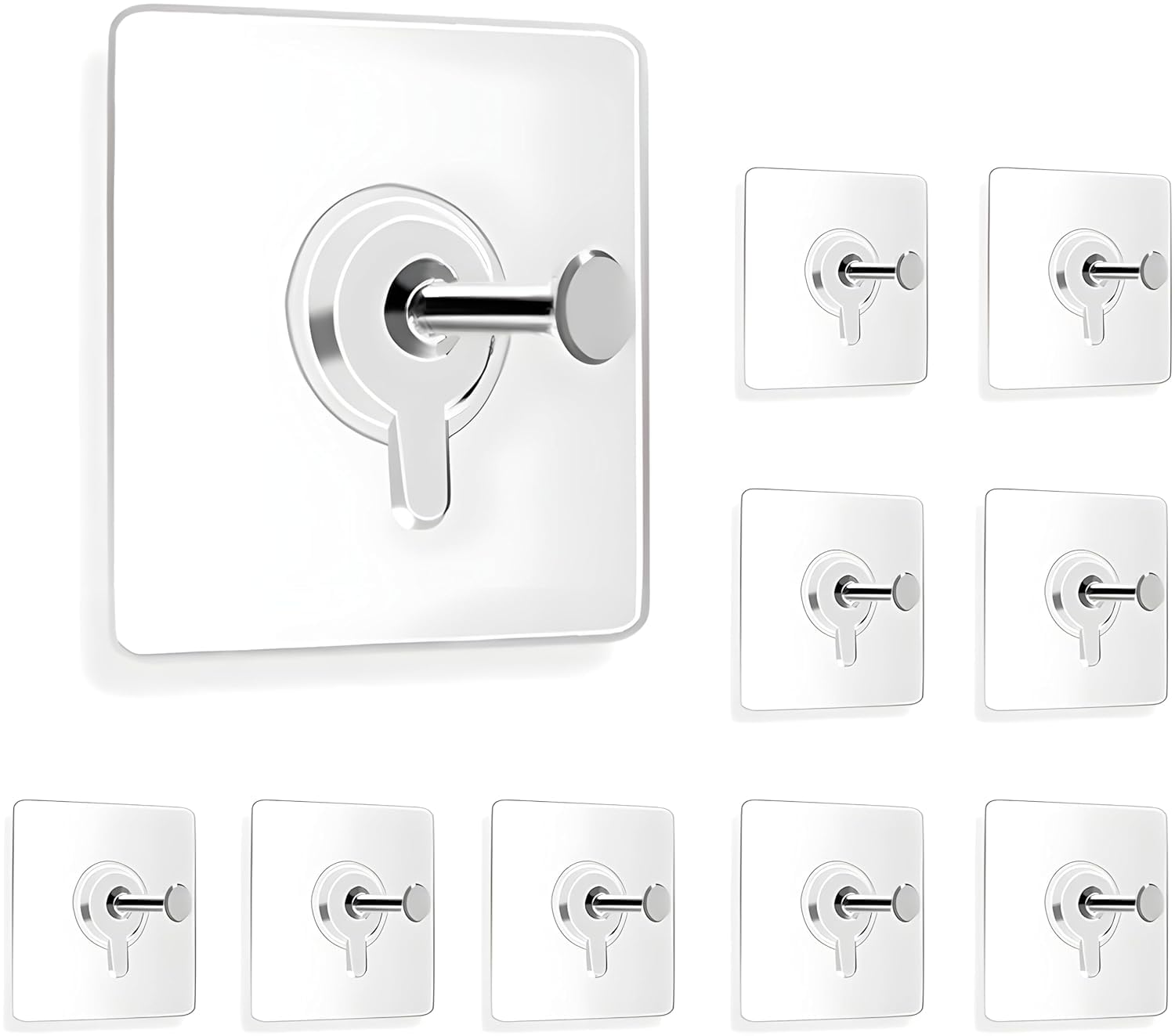 JIALTO Photo Frame Hooks for Wall Without Drilling 20 Pack Self Adhesive Hooks for Heavy Duty Strong Nail Free for Hanging Photo Frame/Wall Clock/Kitchen Accessories Items