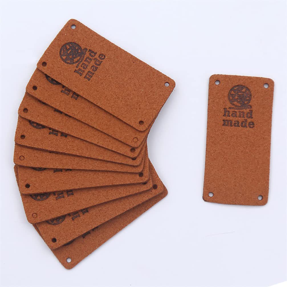 40 Etichette In Tessuto Quadrate Fatte A Mano – Con Gomitolo Di Lana, 2,5x2,5 Cm, 10 Colori, Per Cucito E Fai Da Te - 4