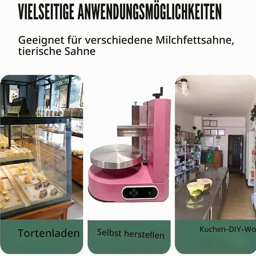 Einstellbare Tortencremestreichmaschine Tortendekorationsmaschine Wird zum Verteilen von Kuchencreme Zuckerguss verwendet Brot Butter für 4 bis 12 Zoll große Kuchen,002