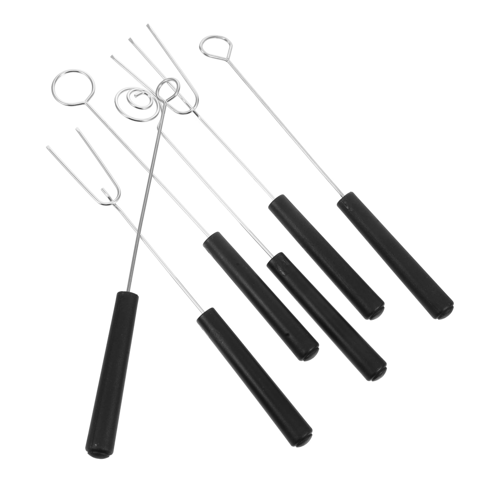 Cabilock 6pcs Stainless Steel Fondue Dipping Fork Assorted Chocolate Cheese Forks for Baking Fruit Dessert Making Comfortable Grip Shape Options
