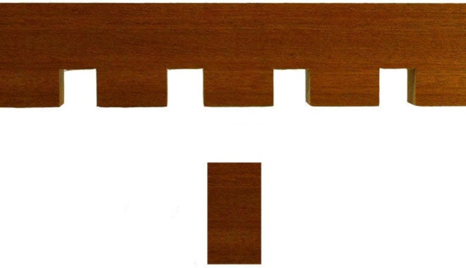 EWCD93 Dentil Moulding 1-5/8" High x 5/8" Trim. Unfinished, Red Oak, 94"