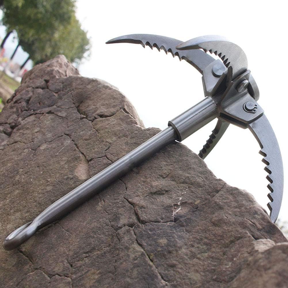 VomekoStainless Steel Grappling Hook,Grappling Hook Folding Survival Claw Multifunctional Stainless Steel Hook, for Outdoor Survival,Tree Mountain Climbing
