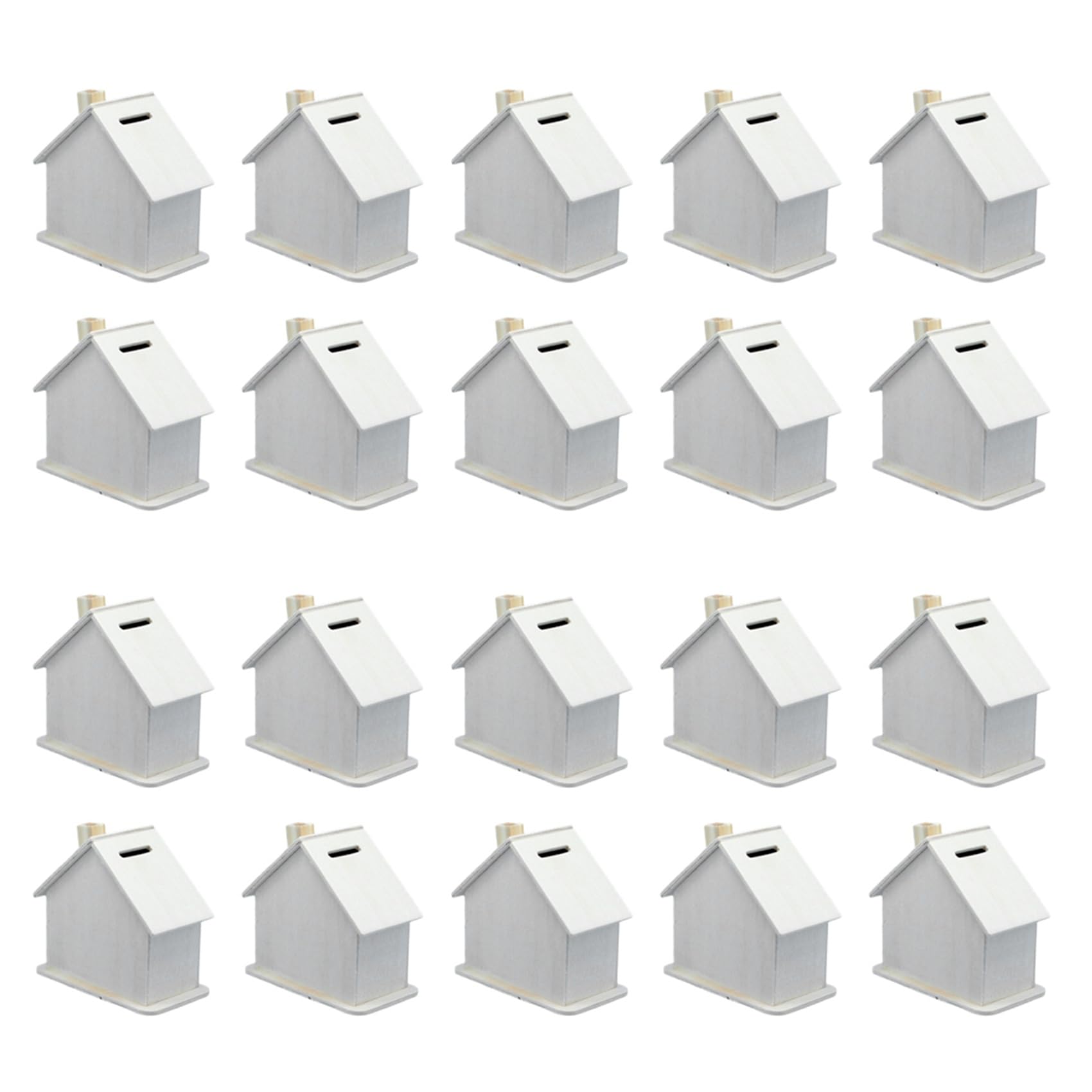 Hndhbfgrt 20X DIY Wooden Piggy Bank Children'S House Piggy Bank Decoration Assembly Craft Kit Unfinished Blank Piggy Bank