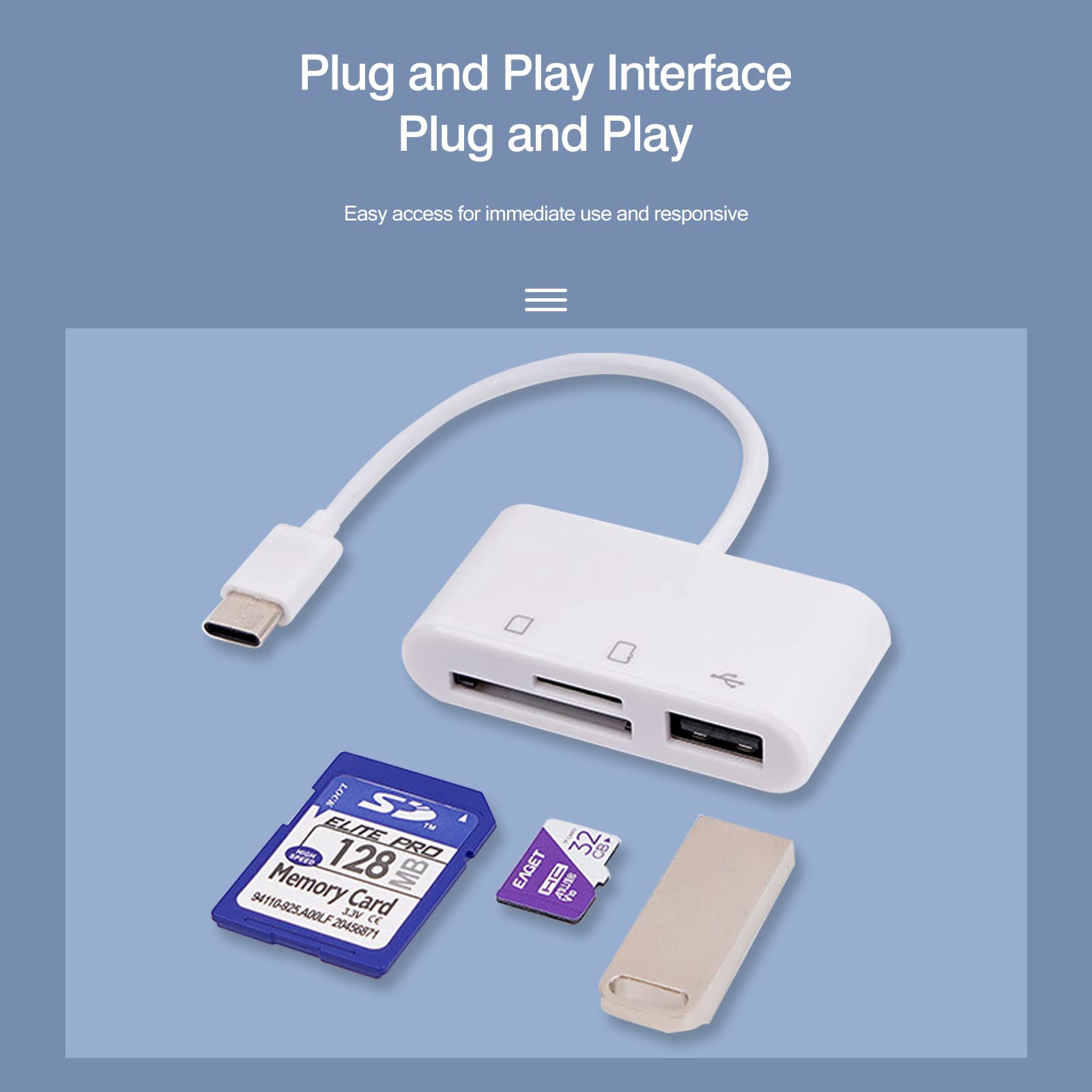 lettore di schede SD per Android, adattatore da Micro SD a USB, lettore di schede SD USB C SD per lettore di schede di memoria della fotocamera, lettore di schede SD per PC pad