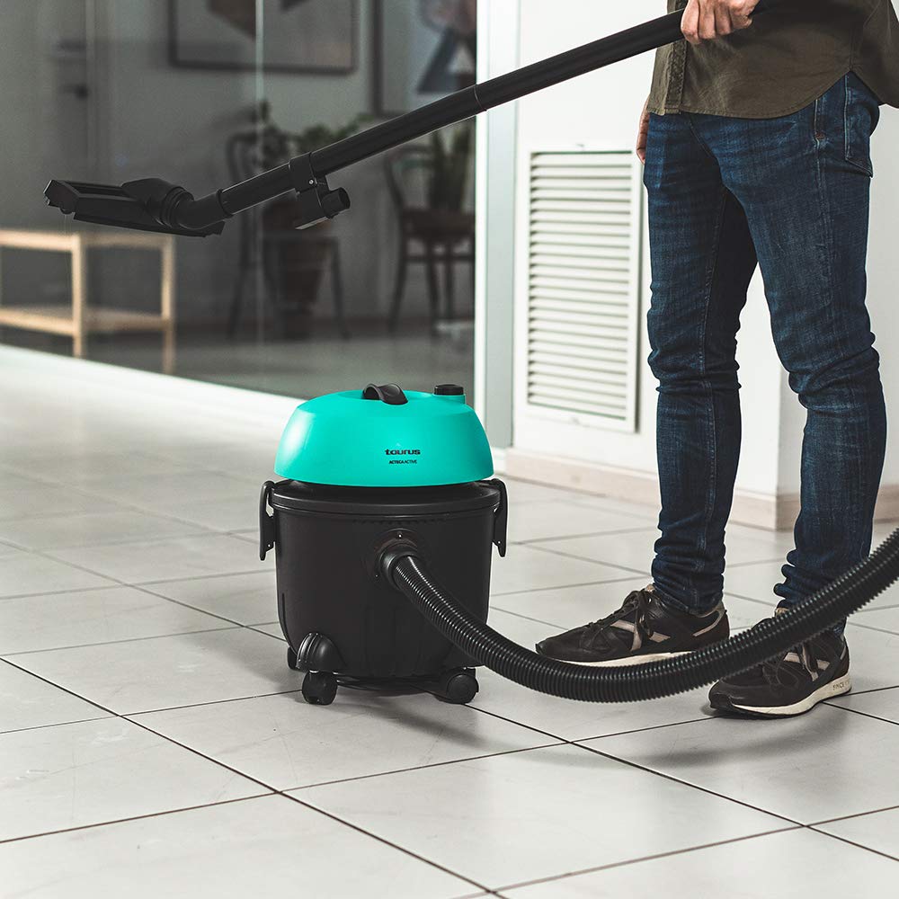 Taurus Ateca Active - Aspirador industrial multiuso. Wet&Dry para líquidos y sólidos. Diseño compacto. 1400W. Sin bolsa. 78dB. HEPA.