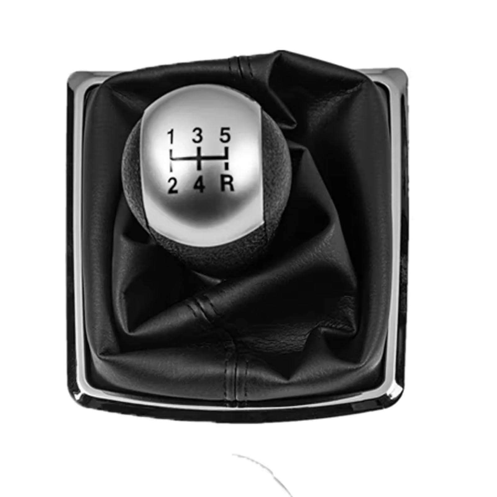 HILLAR Car Gear Stick Knob for Focus 2 for Mondeo MK2 2005 2006 2007 2008 Gear Shift Knob Lever Gaitor Shifter Boot Cover Case(Silver 5Speed)