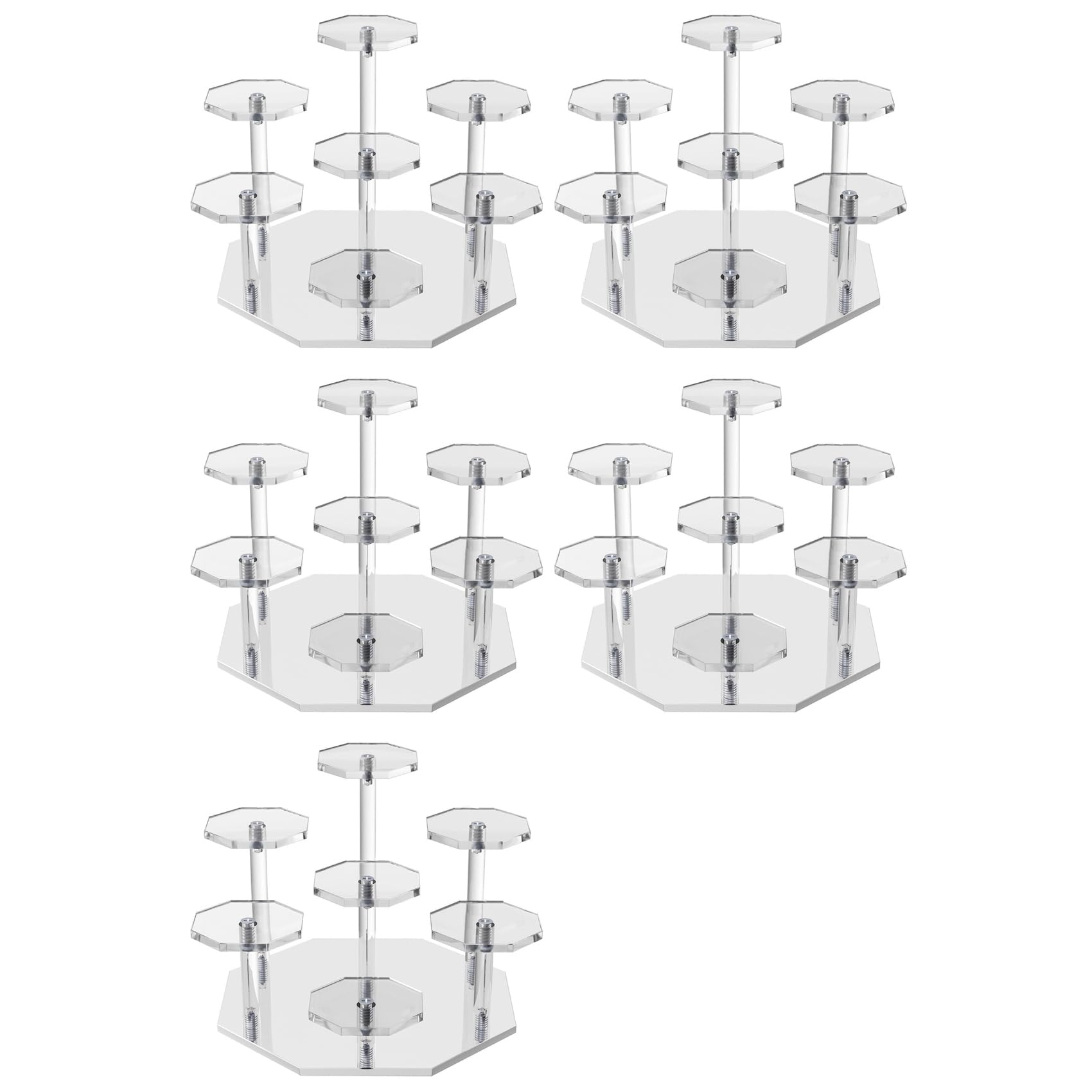 Hndhbfgrt 5X Acrylic Risers Display Stand,7Tier Perfume Organizer and Cupcake Stand,Storage Display Stand for Collectibles
