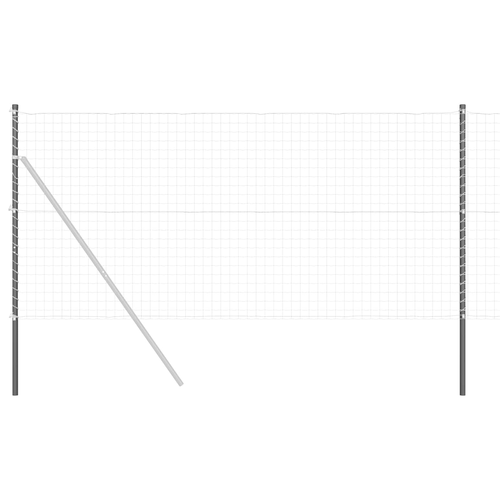Juego de 12 postes de valla de acero con recubrimiento en polvo, de 160 cm, para valla de jardín, exterior, privacidad y delimitación de terrazas, color gris