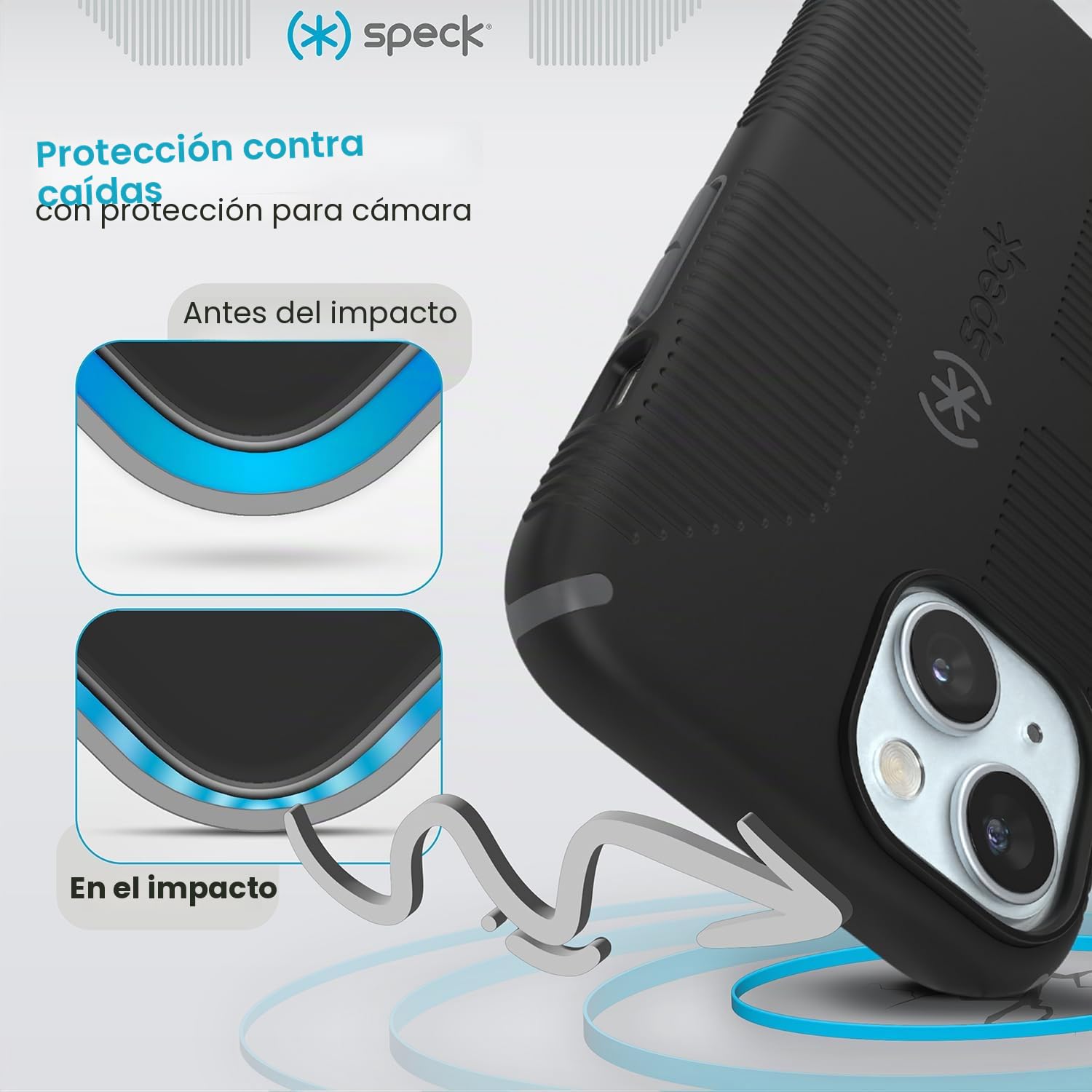 Speck CandyShell Grip - Funda para iPhone 15, iPhone 14 y iPhone 13, diseñada para MagSafe, Agarre de protección contra caídas, Resistente a arañazos, Suave al Tacto, Funda de teléfono de 6.1