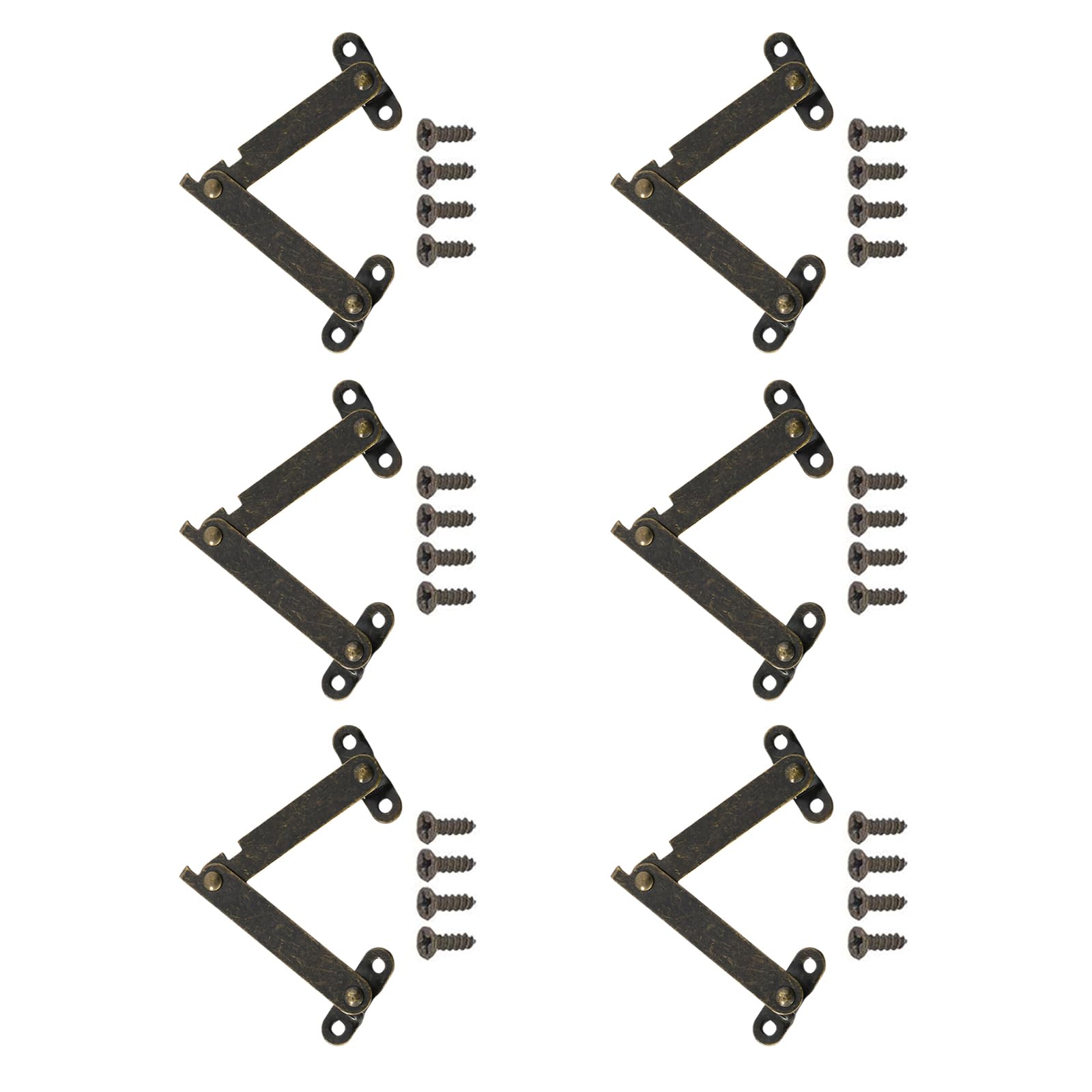 Msioytog Multicolor Strong Miniature Lid Hinges Not Erosion Quiet Operate 6Pcs For Decorative Wood Box Jewelry Storage Smooth Opening Lid Joint