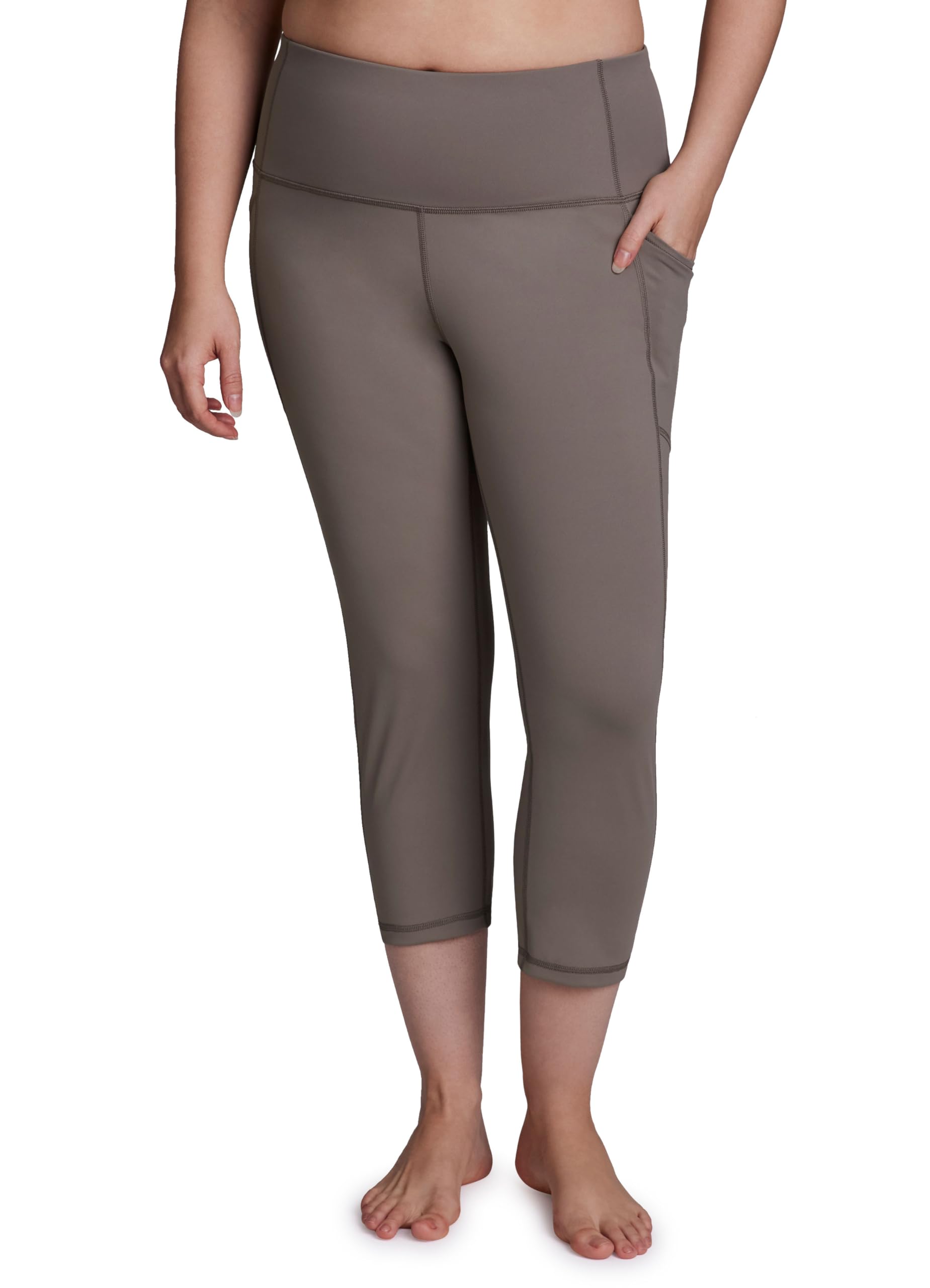 RBX Activewear Plus Size Legging for Women in Capri Length High Waist Squat Proof Running Yoga Pants with