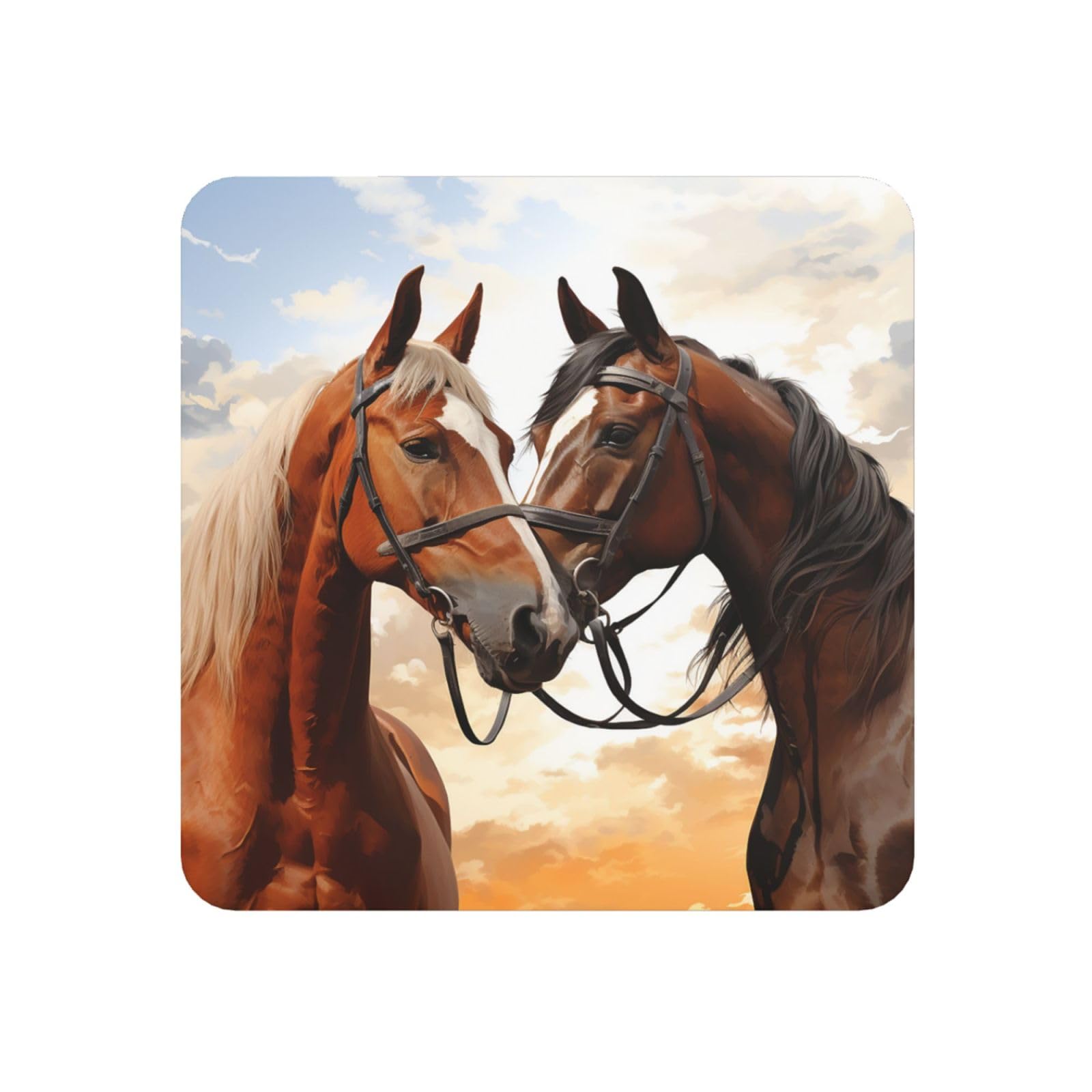 Fodpand Square Couple Horse Fridge Magnets, Strong Small Refrigerator Magnets Decorative Magnets For Kitchen Fridge Office Locker - Funny Magnetic Stickers Birthday Gifts