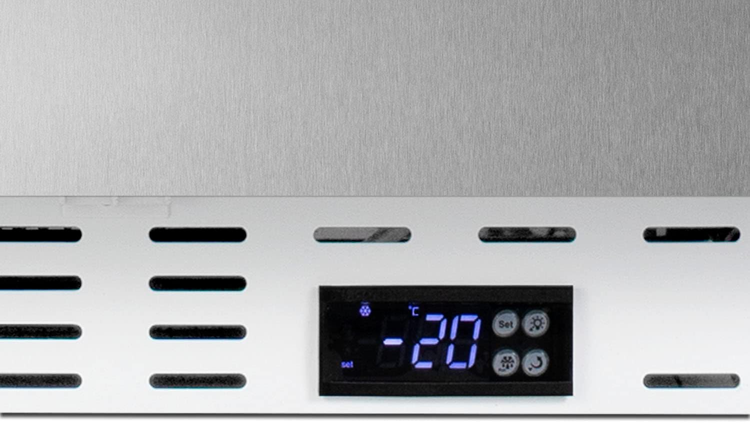 Summit Appliance SCF505SSTBADA 20" Wide Built-in Undercounter ADA Compliant Commercial All-freezer with Stainless Steel Door, Towel Bar Handle, Front Lock, Manual Defrost and White Cabinet