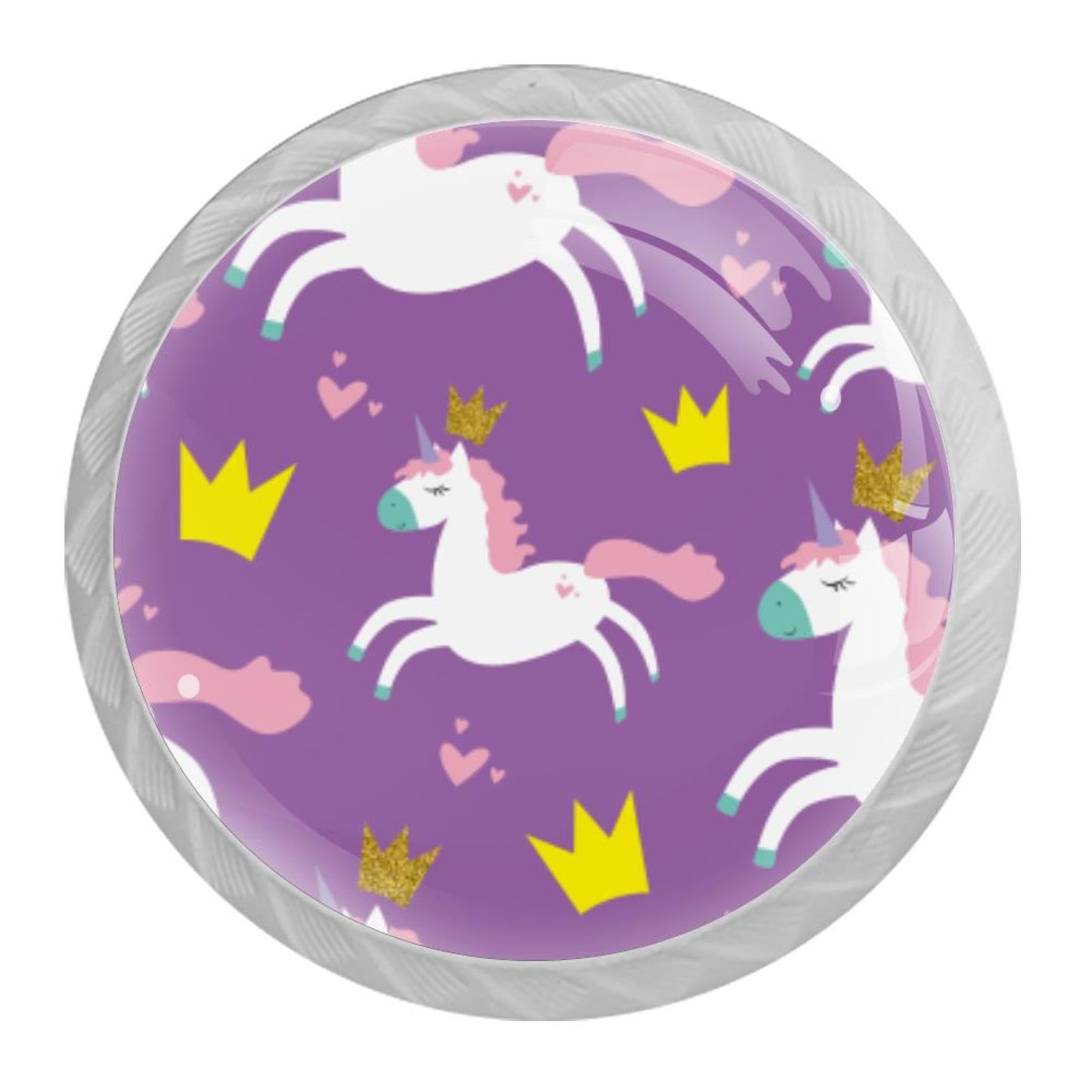 Tqmspg Multi05 4 Pieces Drawer Pulls Cute Unicorn Door Knobs Dresser Handles For Kitchen Wardrobe Cupboard Hardware Furniture