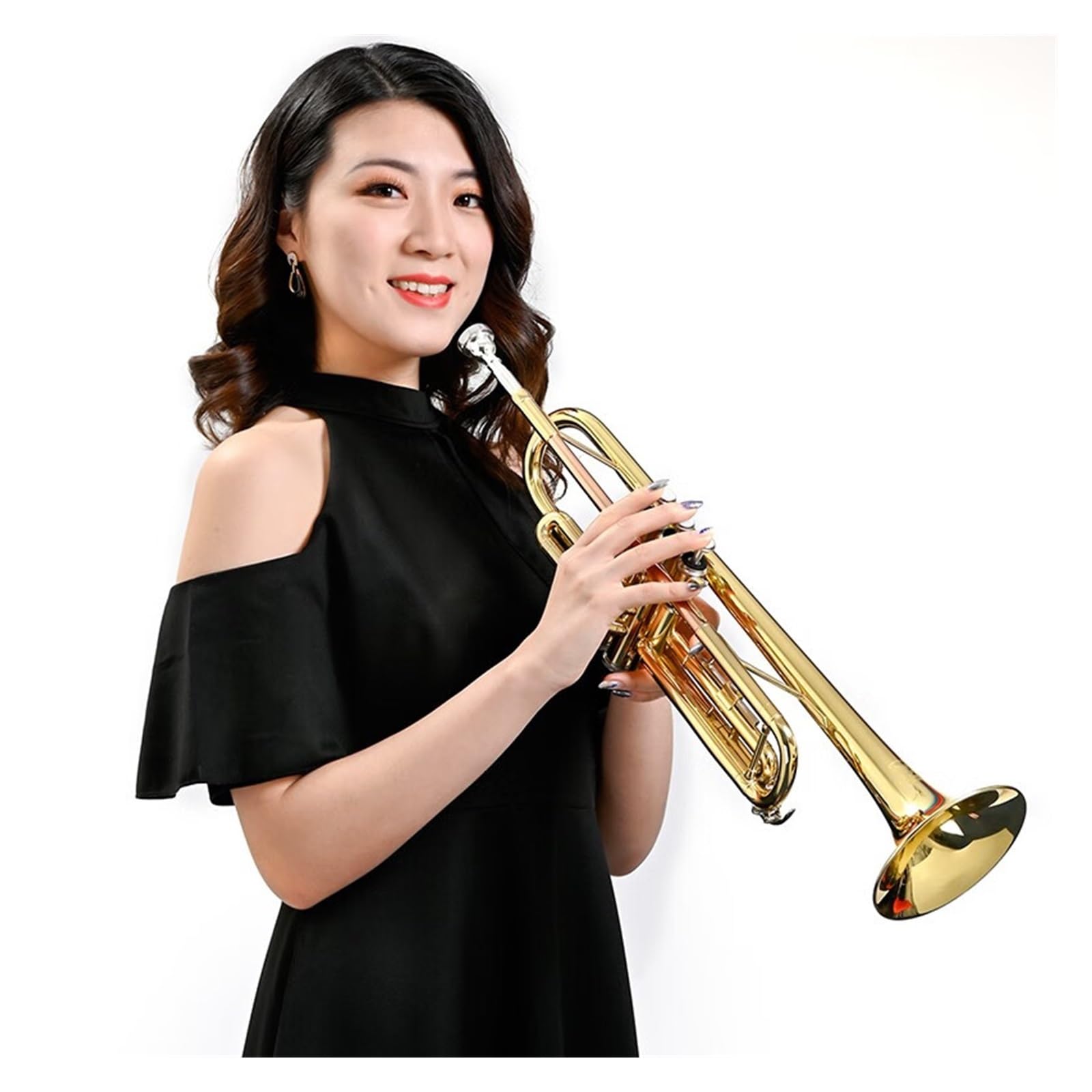 trąbka instrument Trąbka mosiężna w kolorze B-dur, podstawowe złoto