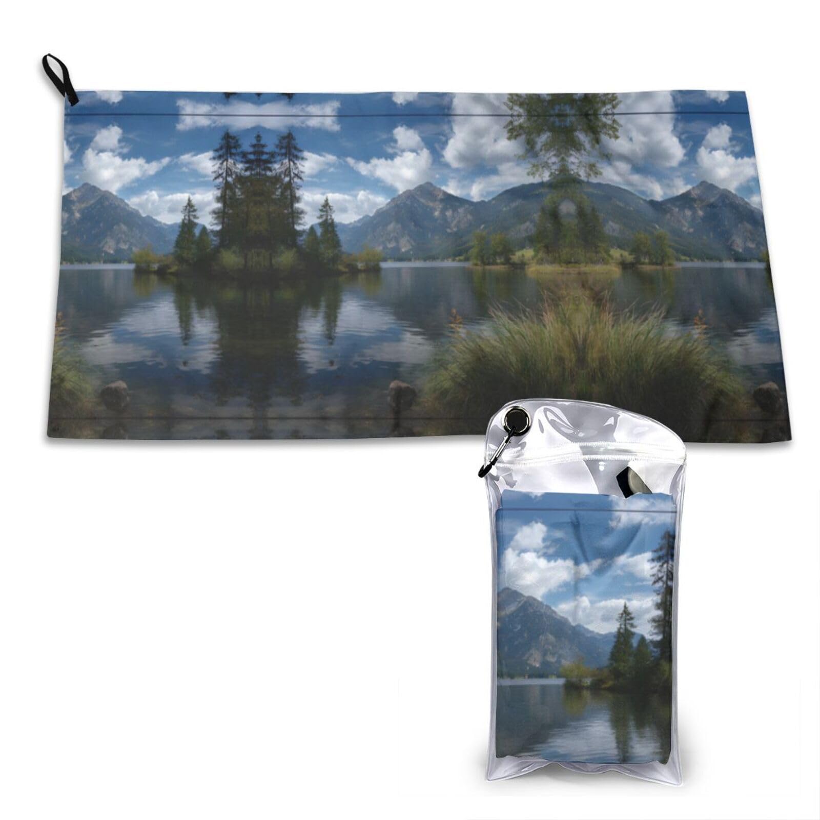 Wxwjshmgc White Lake Print Cooling Towel, Gym Towel,Cooling Towels For Neck, Soft Breathable Travel Cool Towel,Sports Towels For Gym,Camping