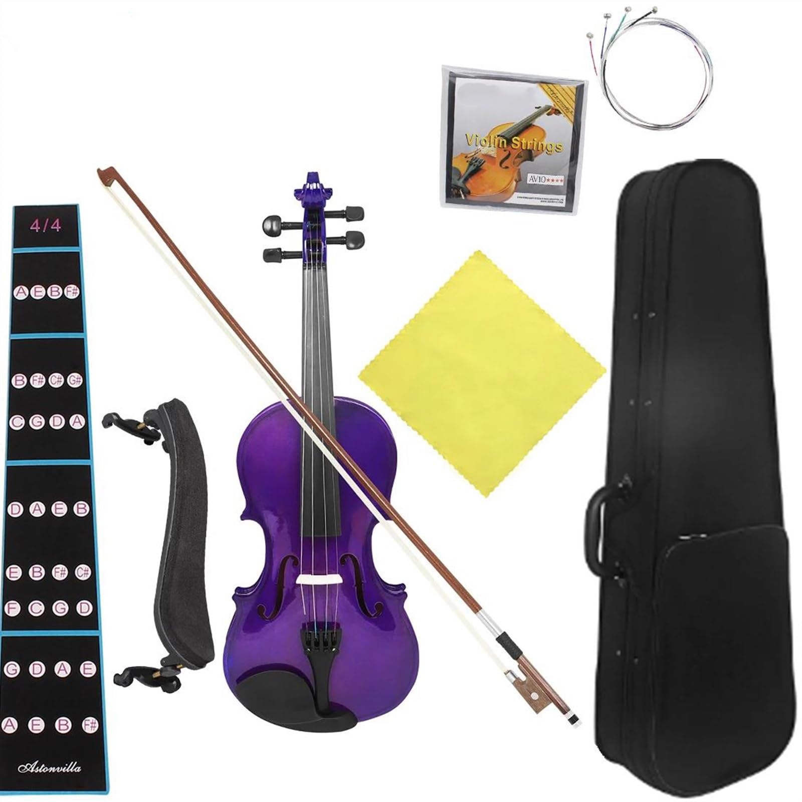 Erwachsenen geige Anfänger Lila Violine 4/4 Material Massivholzsaiten Sind Handgefertigt(Violin set)