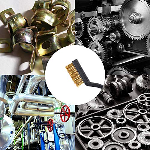 Image of 30PCS Mini Brass Wire Brush , Curved Handle | Masonry Brush, Wire Bristle, For Cleaning Welding Slag and Rust