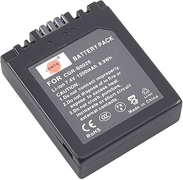 DSTE Replacement for CGR-S002 CGR-S002E Li-ion Battery Compatible Panasonic Lumix DMC-FZ1 FZ2 FZ3 FZ4 FZ5 FZ10 FZ15 FZ20 Camera as CGA-S002 DMW-BM7
