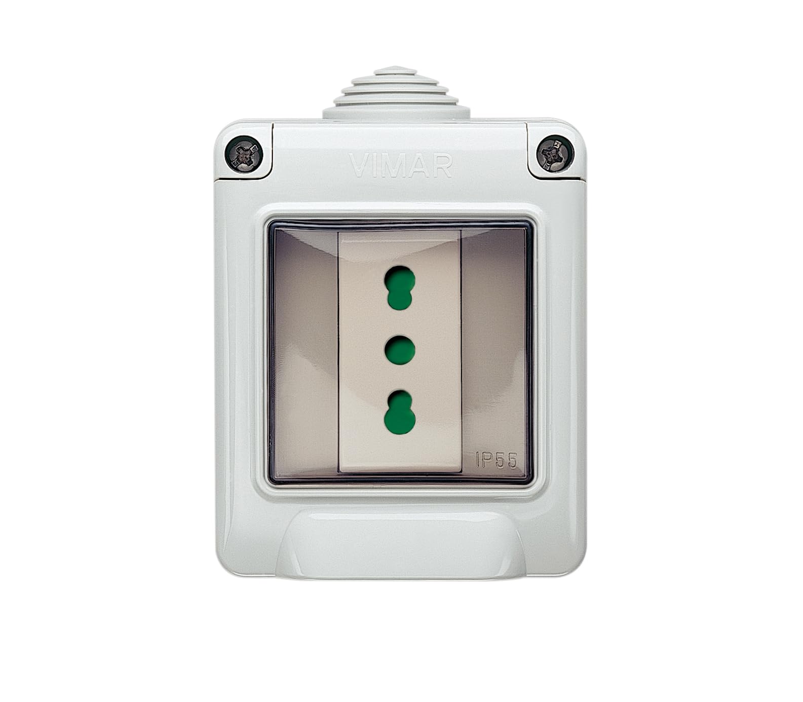 Vimar Plana Contenitore Con Presa Sicury 2P+T 16A | IP40 Bianco | Protezione Bambini | Standard Italiano