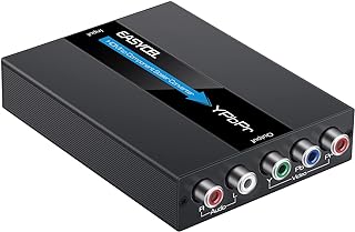EASYCEL HDMI to Component Converter with Scaler Function, Aluminum 1080P HDMI to YPbPr, HDMI to RGB 5RCA Scaler Converter, HDMI Input to Component YPbPr Output Converter