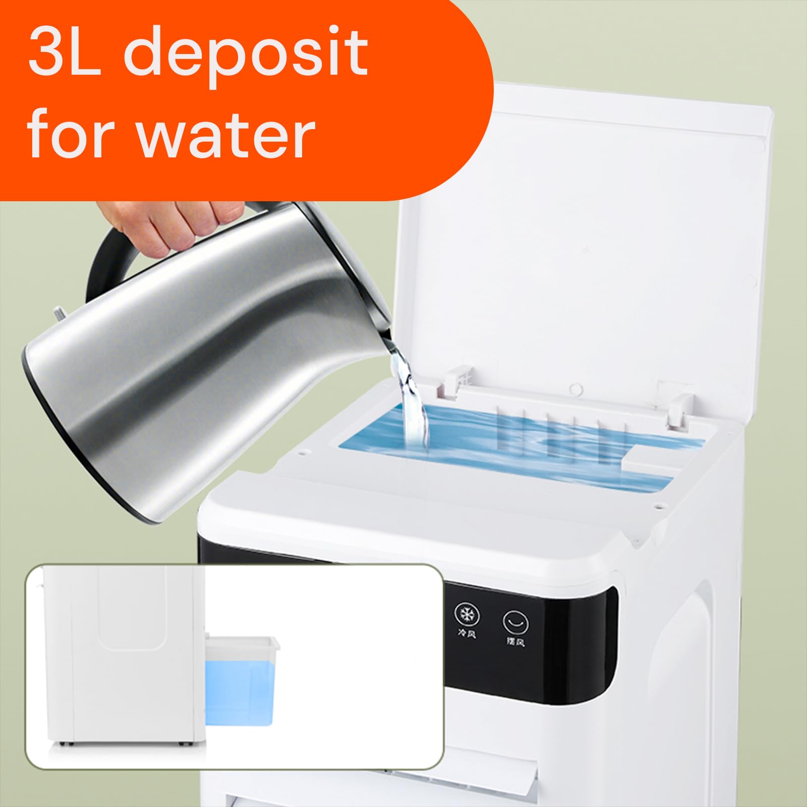 Climatizador de Frío y Calor, 3 en 1: Enfría, Calienta y Humidifica, Ventilador con Oscilación, Aire Acondicionado Portátil, Hogar