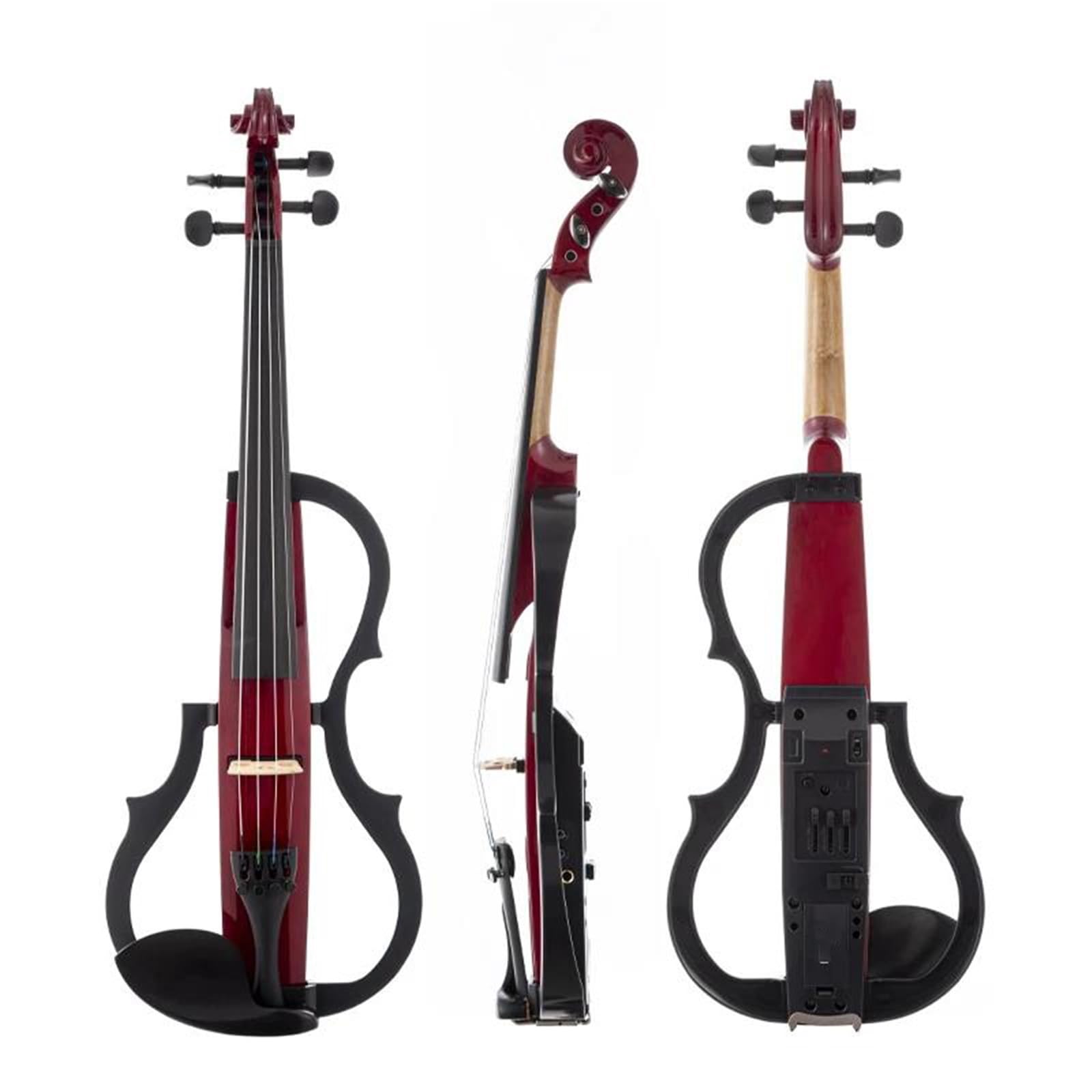 Kit Di Violino Professionale Violino Elettrico Rosso Per Principianti 4/4 3/4 1/2 1/4 Violino Elettrico Fatto A Mano