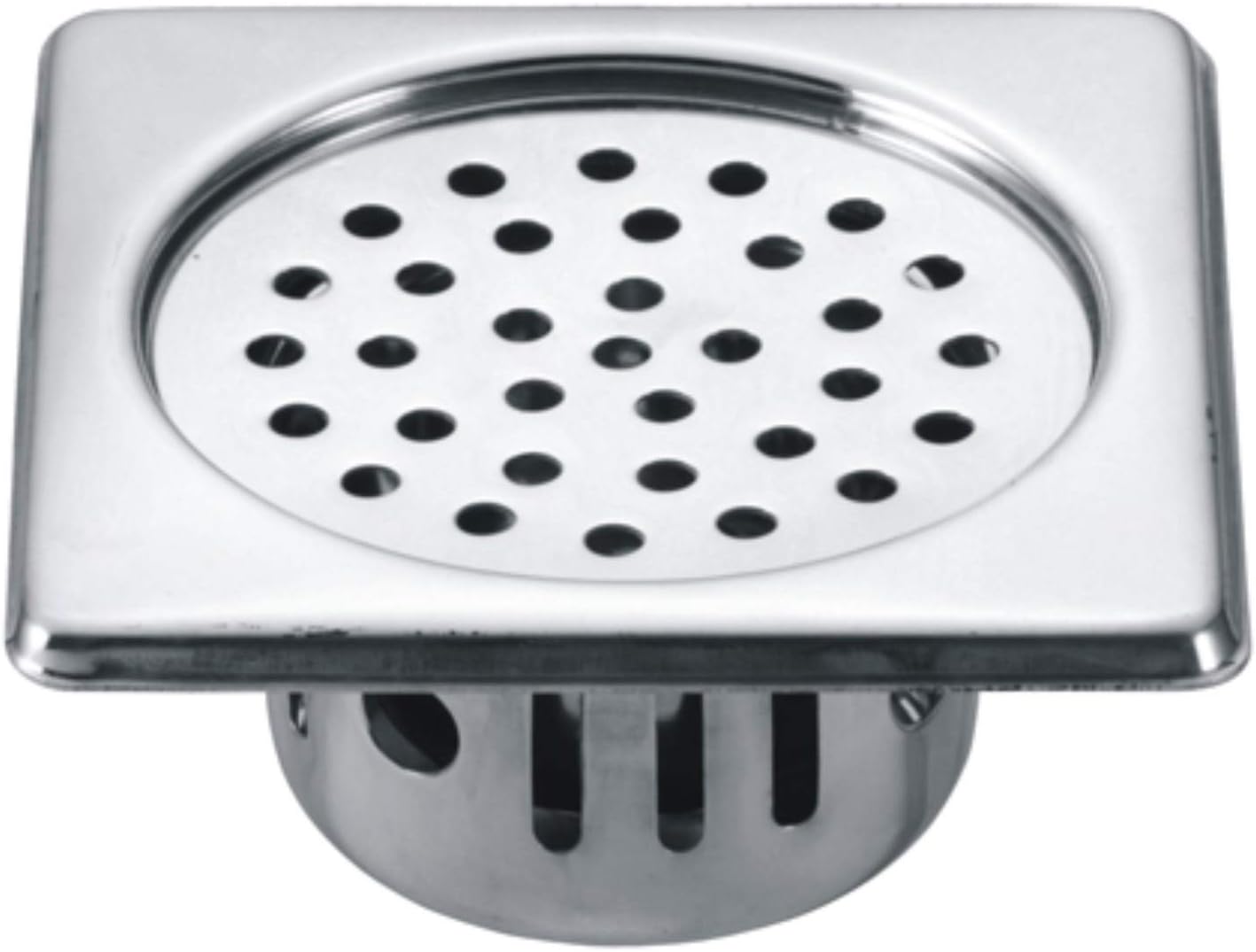 DRIZZLE Anti Cockroach Trap 6x6 Inch Square Stainless Steel with Chrome Finish