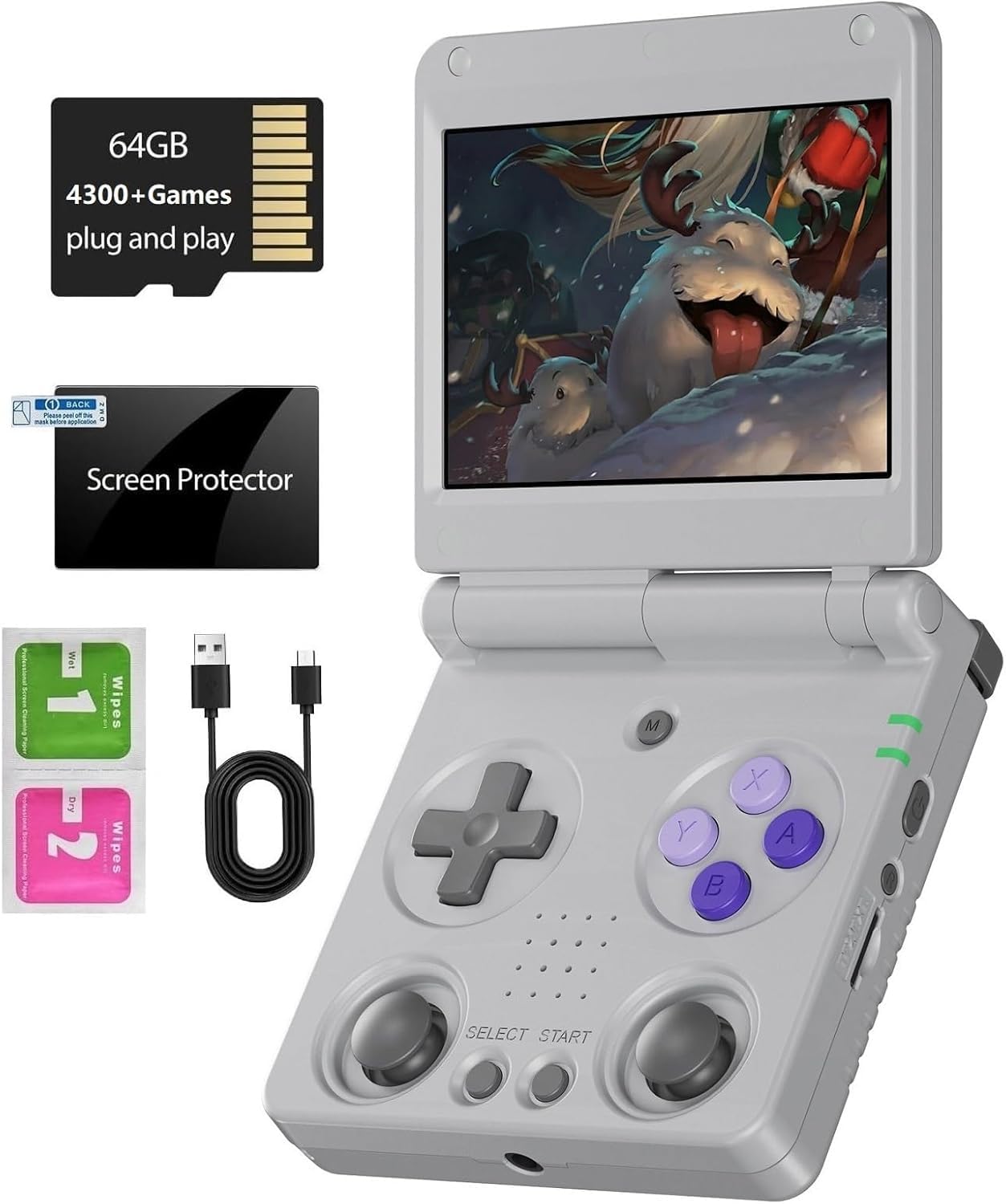 Anbernic Rg35xx H RG34XXSP Console De Jeux Rétro Portable Avec 5490 Jeux, 17 émulateurs, écran IPS HD 3,4 Pouces, Console De Jeux Rétro Portable De Poche, Batterie 3300 MAh, Wi-FI 2,4/5 GHz