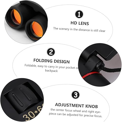 Miniatura 4 de Gatuida 2pcs Binoculars Bird Watching Binocular Collapsible Opera Glasses Small Telescope Handheld Outdoor Binocular Folding Binocular Bunoculars
