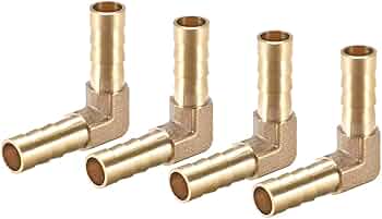 Amazon.co.jp: uxcell バーブ真鍮ホース継手 8mm 90度 エルボパイプ