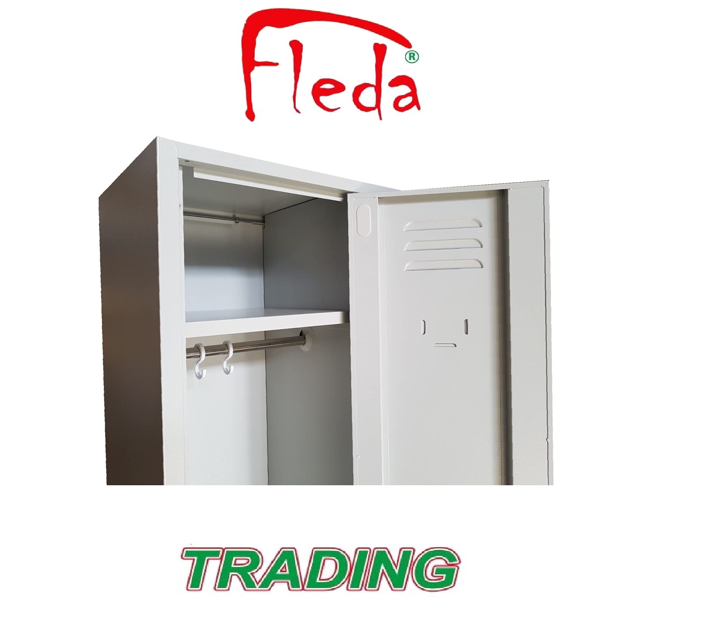 Einzelspind Spind Schließfachschrank Metallschrank Mehrzweckschrank Umkleideschrank Garderobenschrank 1 Abteil Tiefe 34 cm