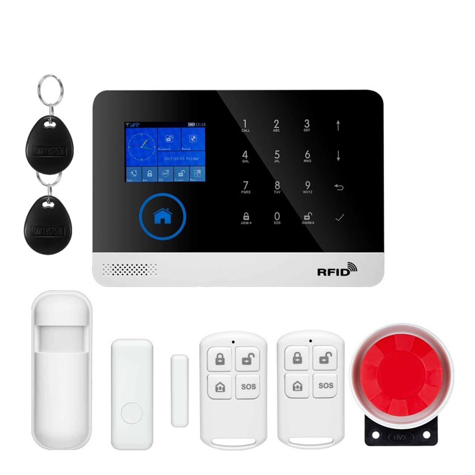 Di allarme di sicurezza domestica GSM con rilevatore di sensore di movimento wireless antifurto APP TUYA(W2B112)