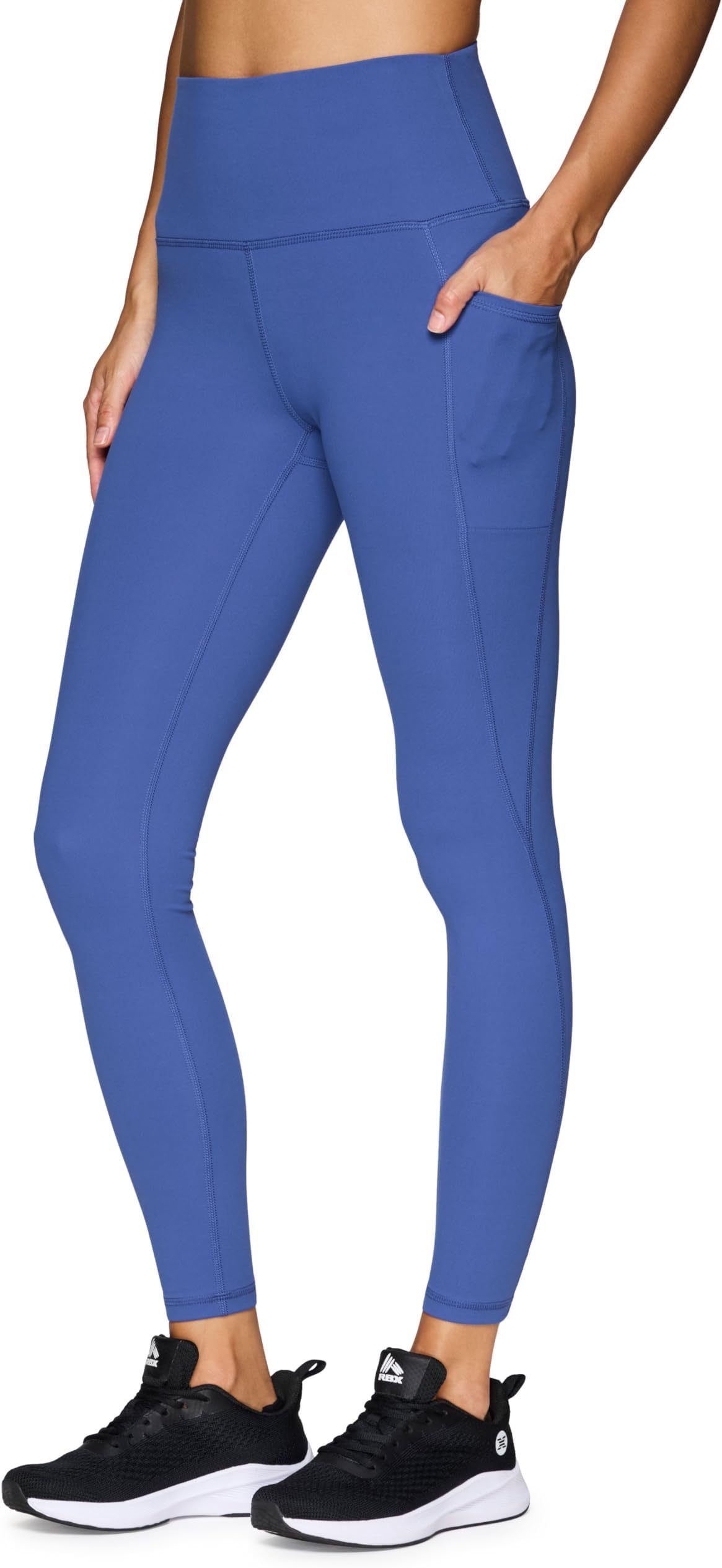 RBXActive Women's Ultra Soft Solid Workout Running Yoga Leggings with Pockets