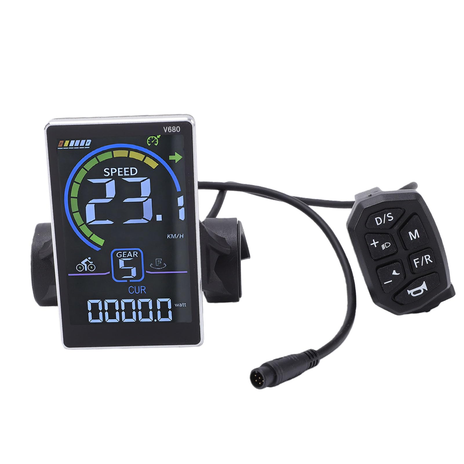 Elektrofahrrad-LCD-Display für Roller, Panel mit 6-poligem Anschluss, Kompatibel mit UART-Protokoll, 31,8 Mm oder 22,2 Mm Montageöffnung