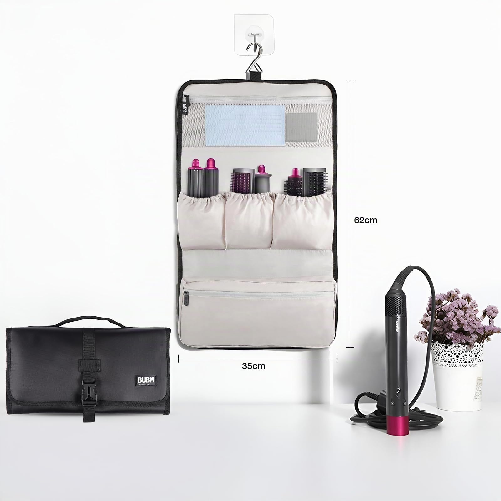 Dyson Airwrap Reisetasche, Dyson Airwrap Tasche, Dyson airstraight Tasche, Reisetasche zum Organisieren von Dyson Airwrap Zubehör (Schwarz)