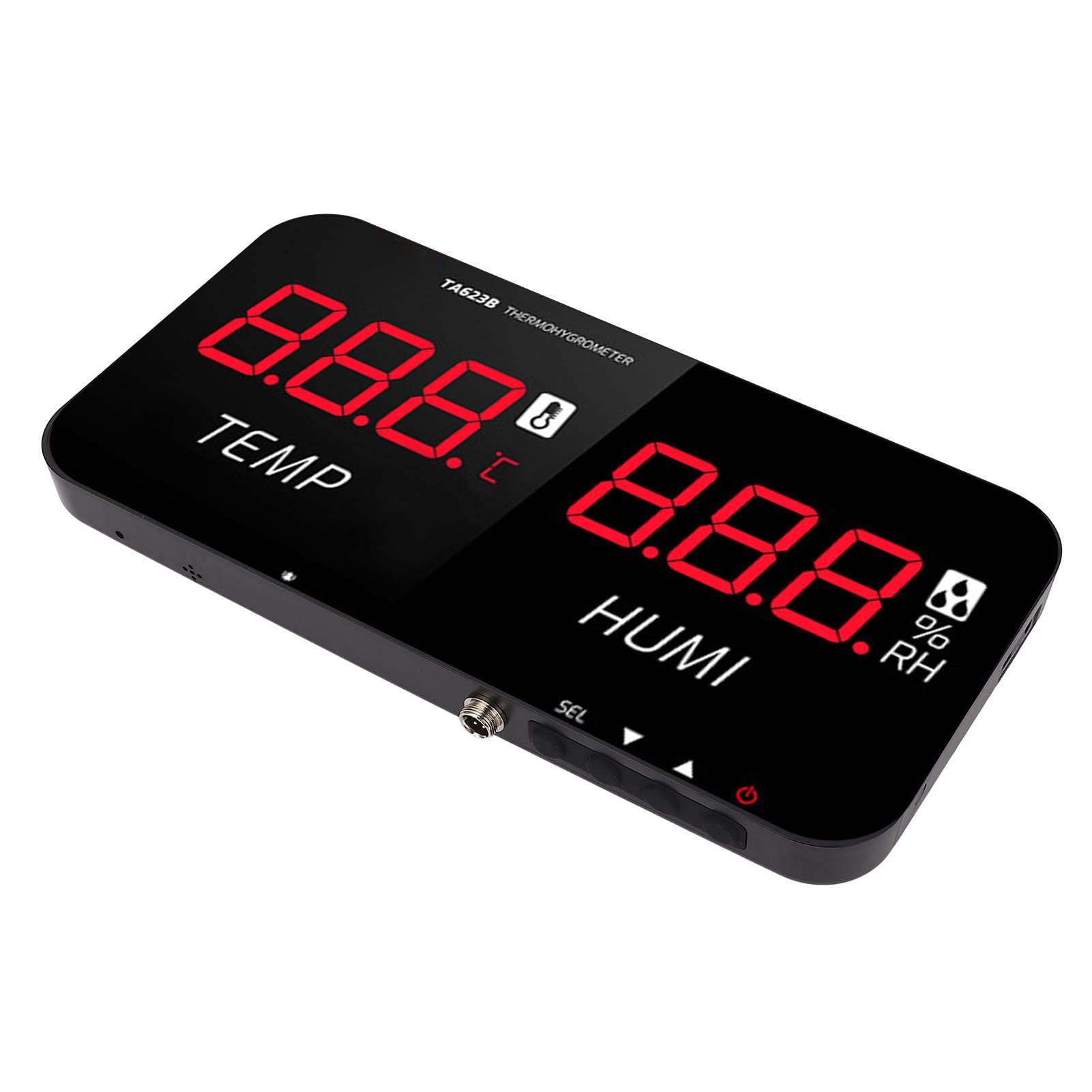 Jeffergarden Gewächshaus-Hygrometer-Thermometer mit LED-Anzeige und Externer Sonde für Zuhause und Büro, Genaue Temperatur von -4 °F Bis 176 °F und Luftfeuchtigkeitsüberwachung