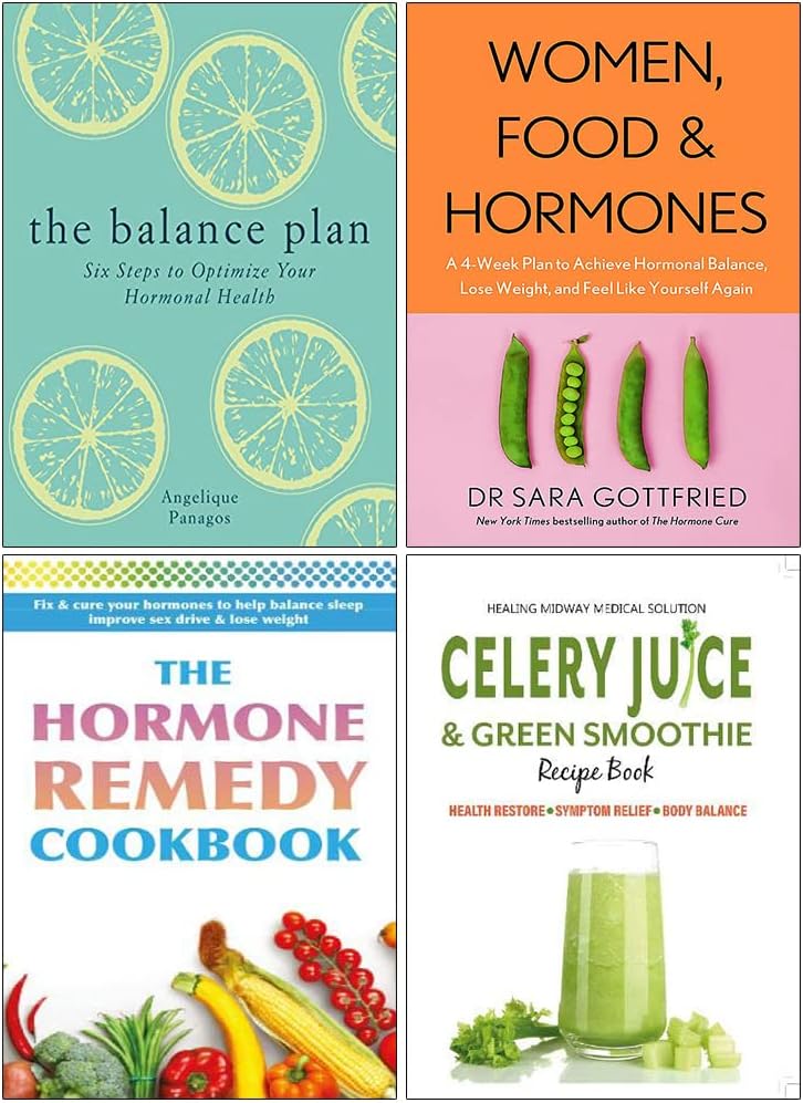 The Balance Plan, Women Food and Hormones, The Hormone Remedy Cookbook, Celery Juice & Green Smoothie Recipe Book 4 Books Collection Set