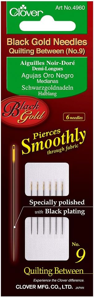 CLOVER Black Gold Needles Quilting Between No.9/No.10/No.12, 2ea : Everything Else