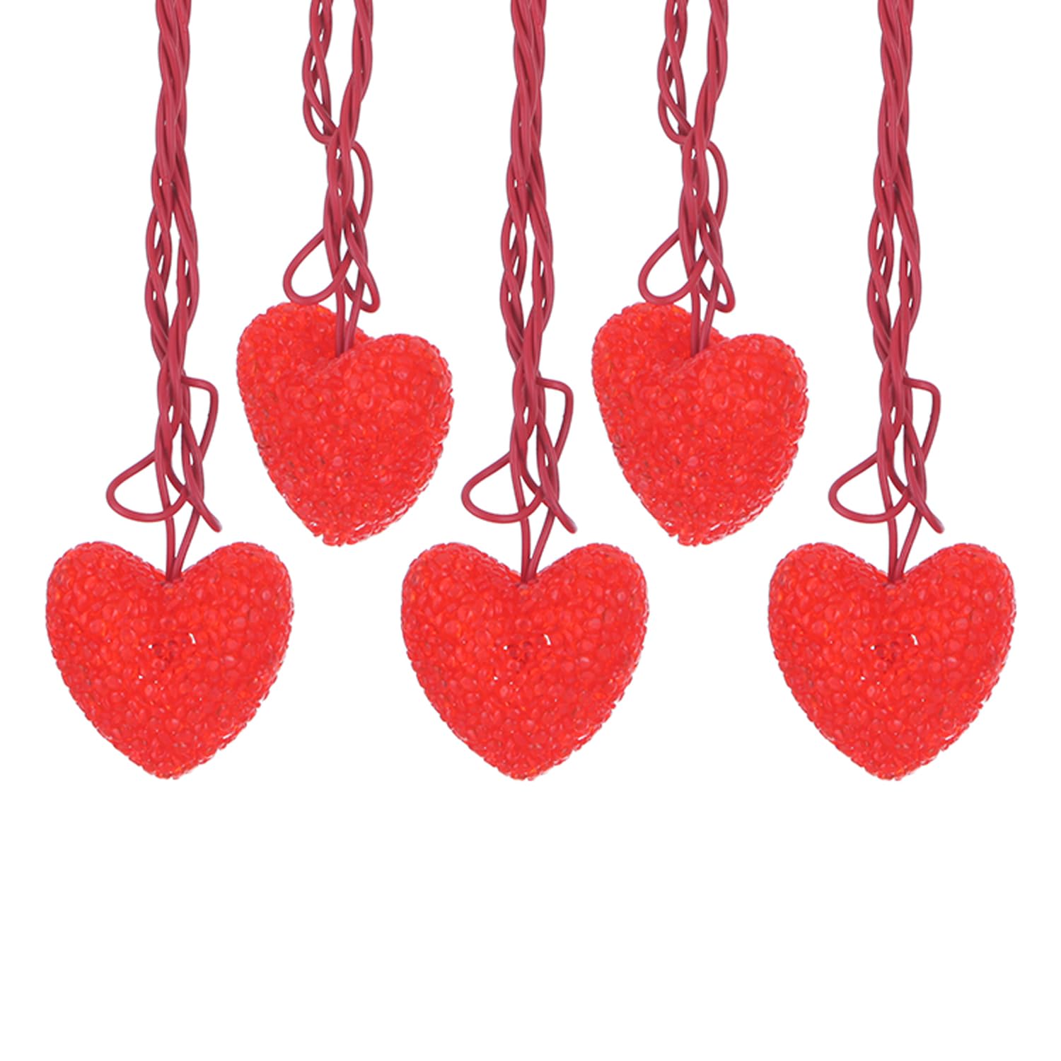 Lantern String Lights — Plug in & Connectable Decorative Lights, for Indoor & Outdoor Ambience Decoration (Valentine’s Day, Red Heart)