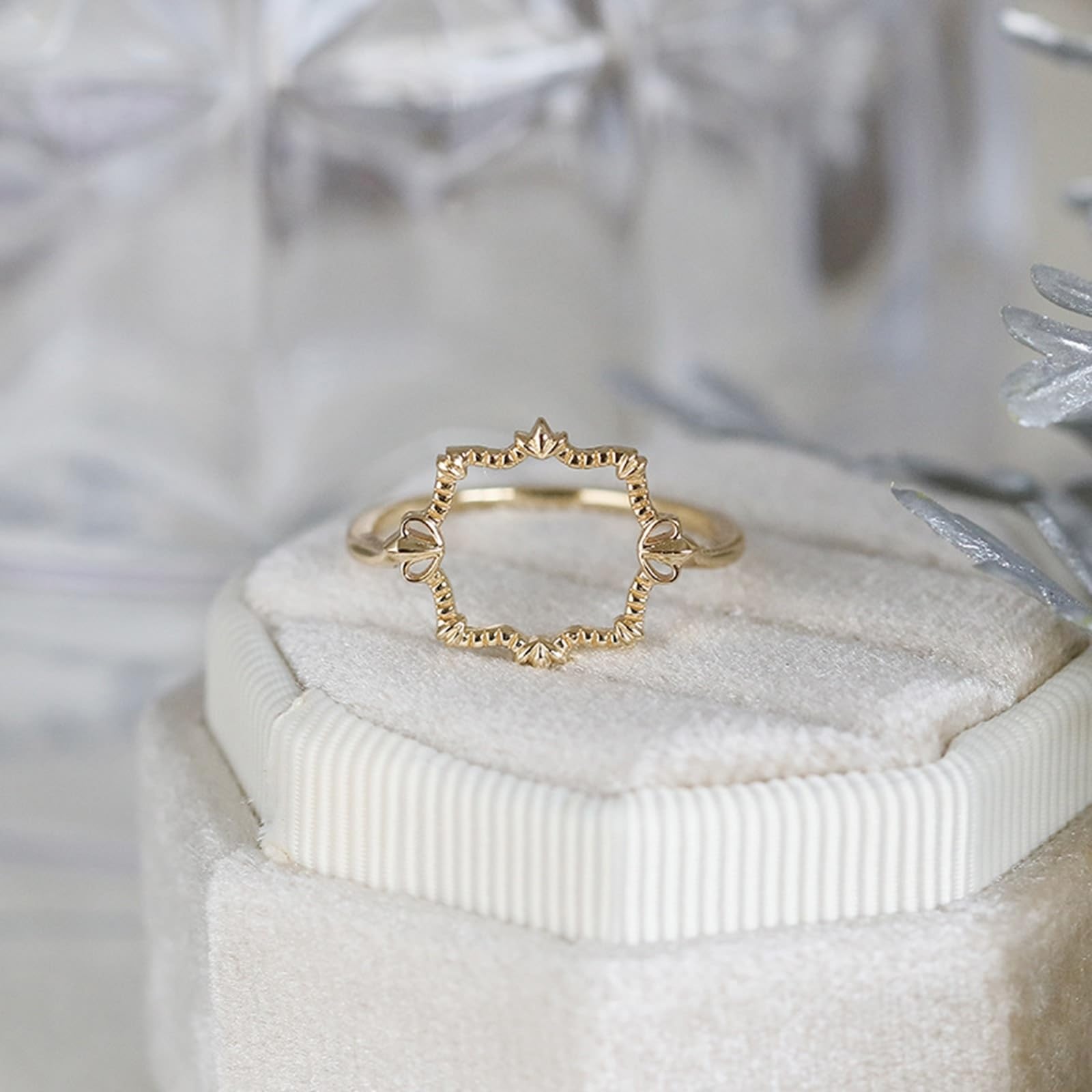 Anello di fidanzamento in vero oro Au 375/585/750, vintage, cavo